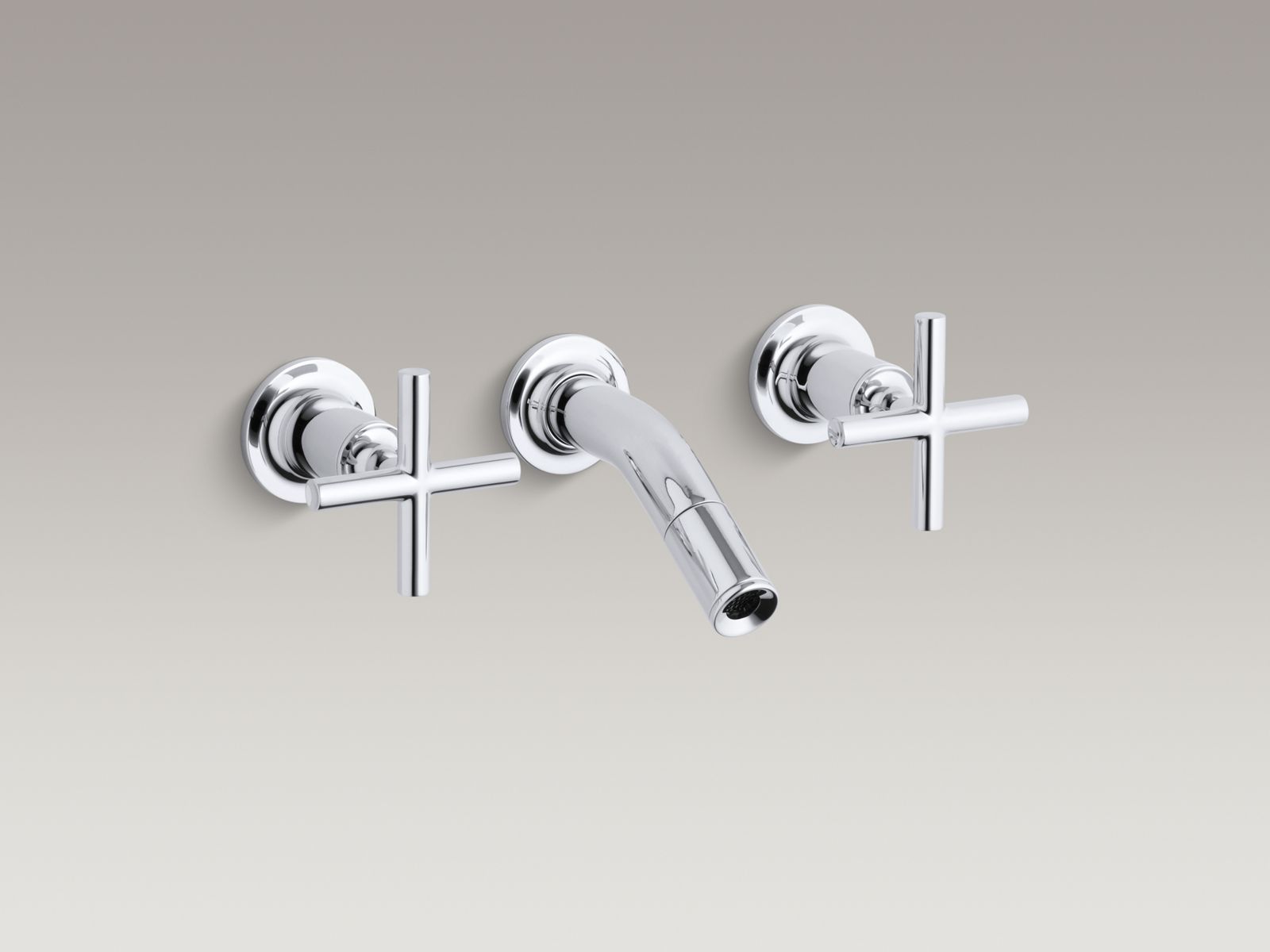 Purist® Wall-mount bathroom sink faucet trim with Cross handles, 2.2 gpm