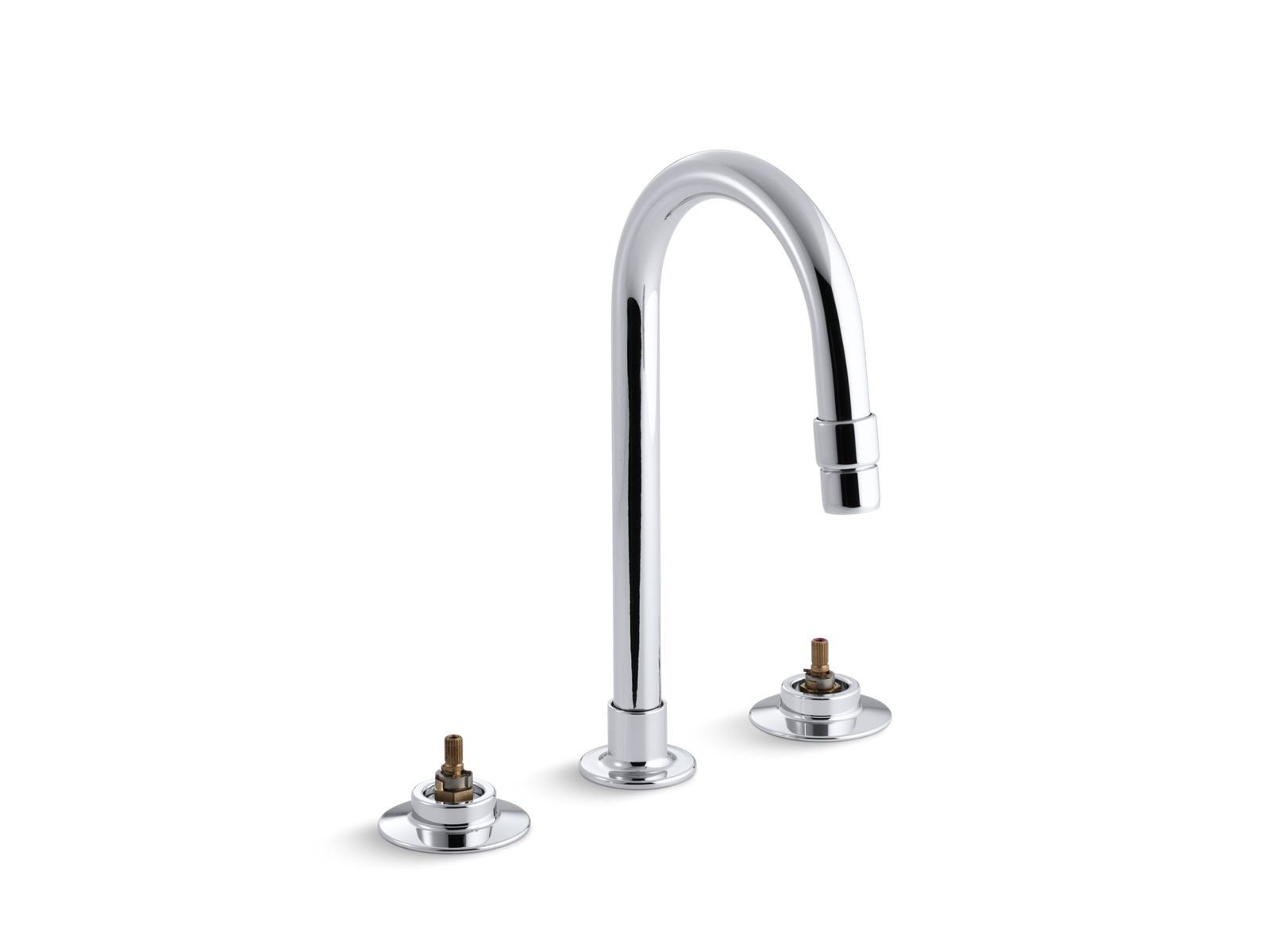 Triton® 0.5 gpm widespread commercial bathroom sink base faucet with gooseneck spout and rigid connections, requires handles, drain not included
