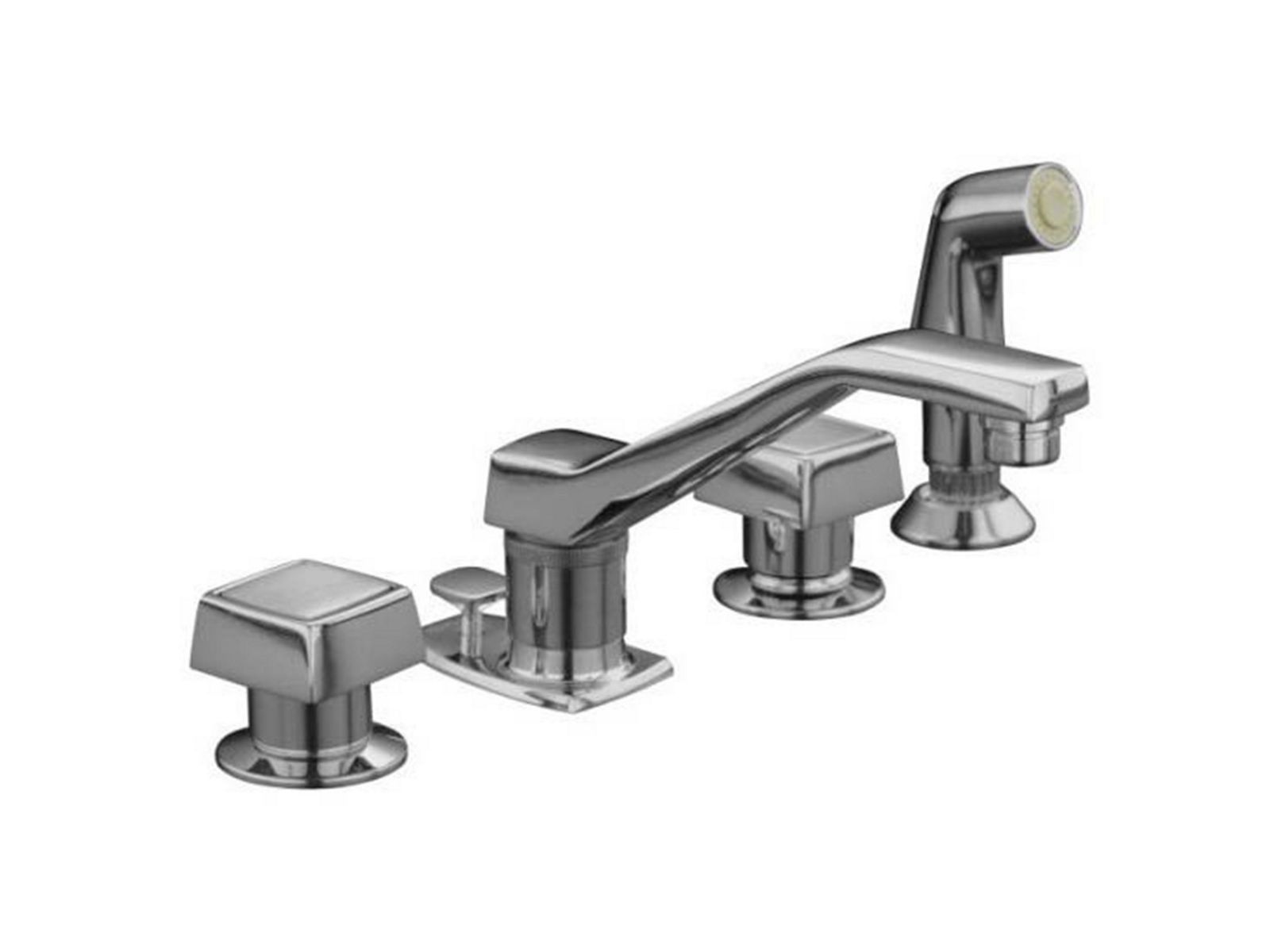 Alterna(R) widespread lavatory shampoo faucet with shampoo spray and square handles