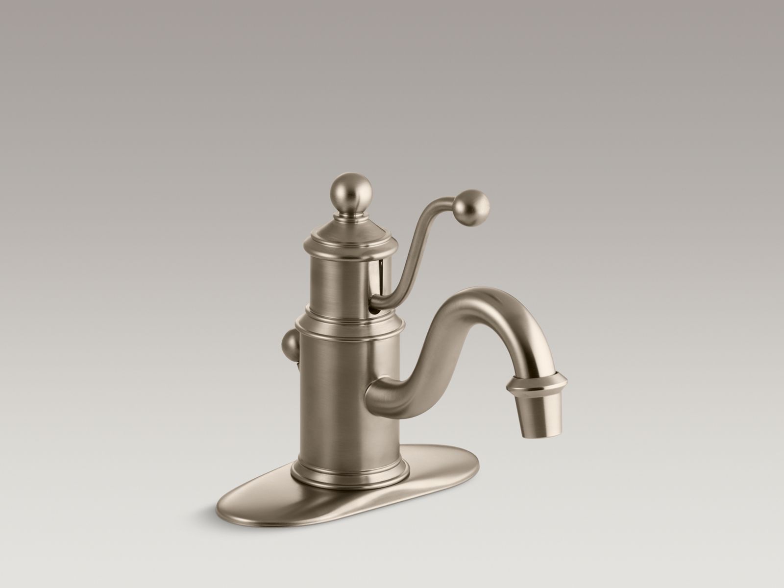 18832-antique-single-hole-bathroom-sink-faucet-with-lever-handle-and-escutcheon-3.jpg Antique single-hole bathroom sink faucet with lever handle and escutcheon