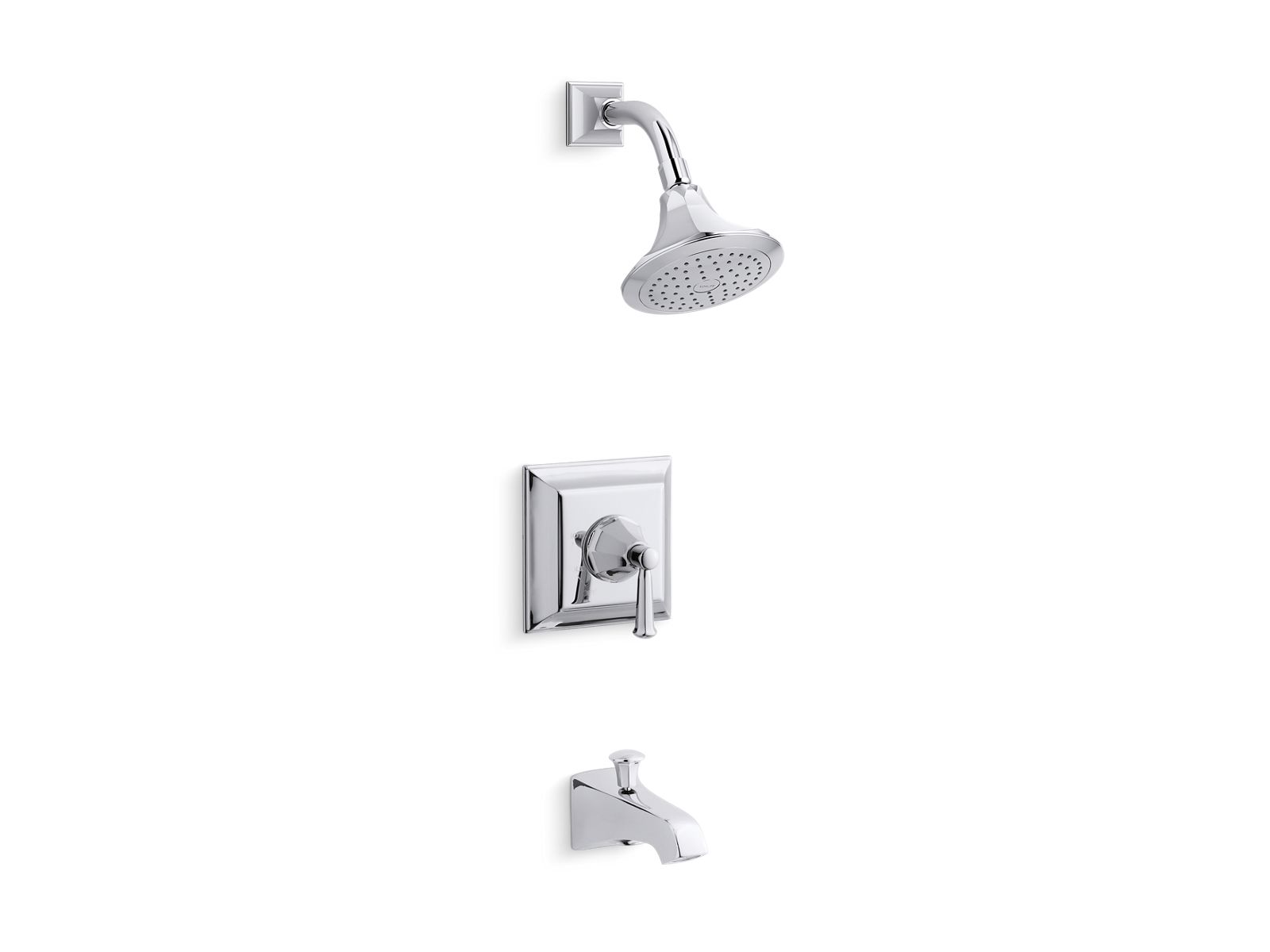Memoirs® Stately Rite-Temp® bath and shower valve trim with lever handle, spout and 2.5 gpm showerhead