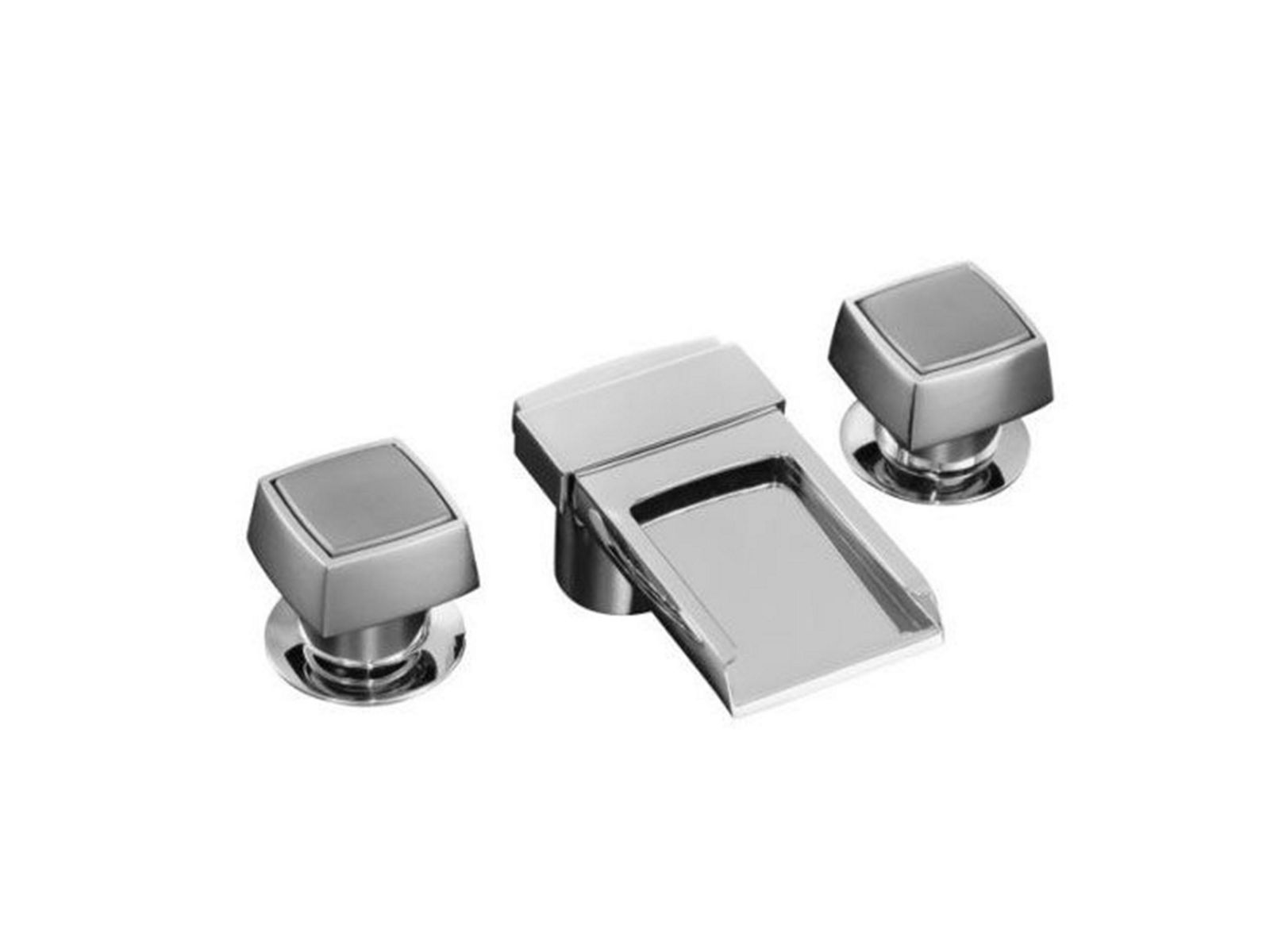 Alterna(R) widespread lavatory faucet with square handles and Flume(TM) spout