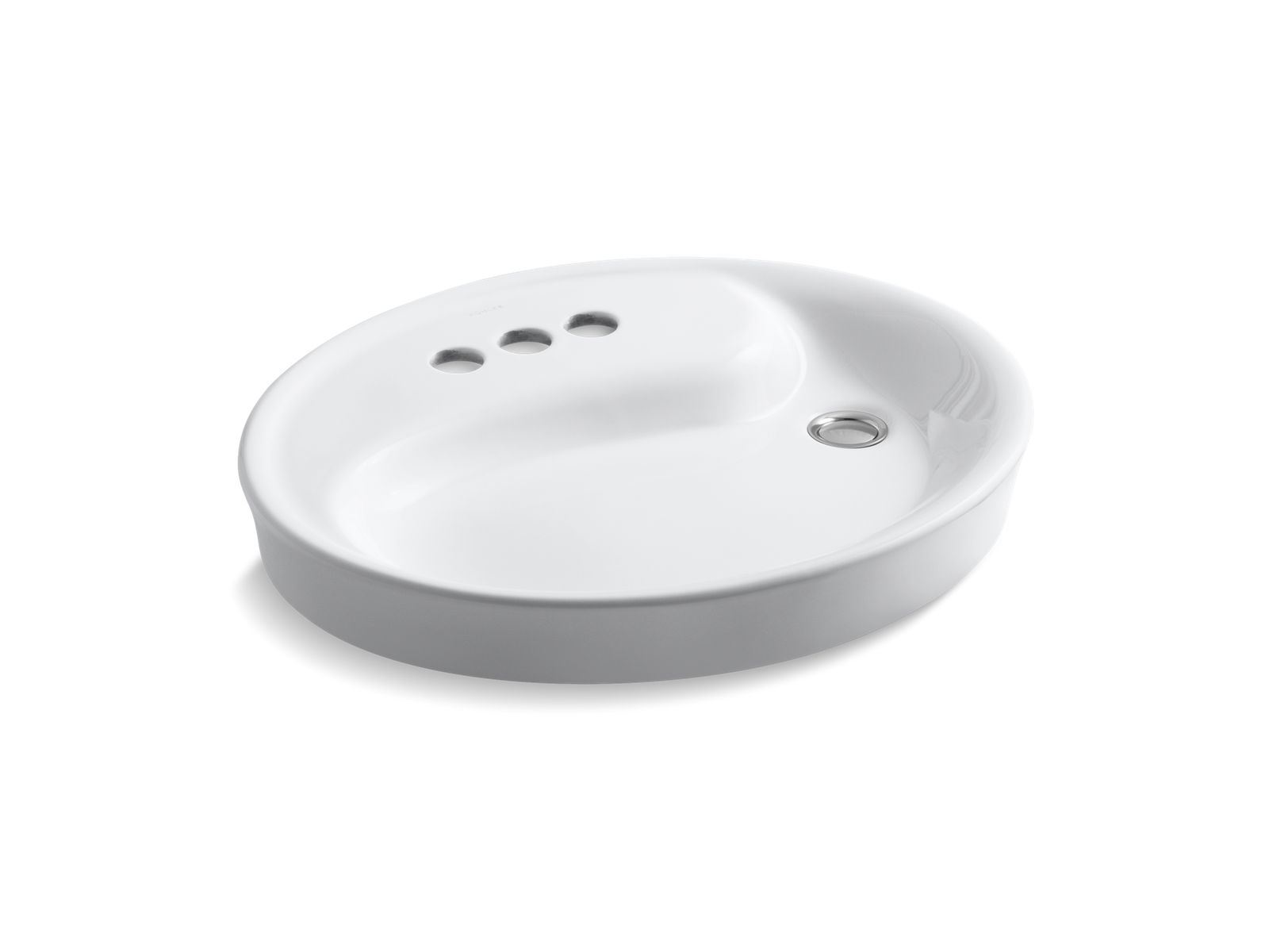 Yin Yang® Bathroom sink with 4" centerset faucet holes and overflow