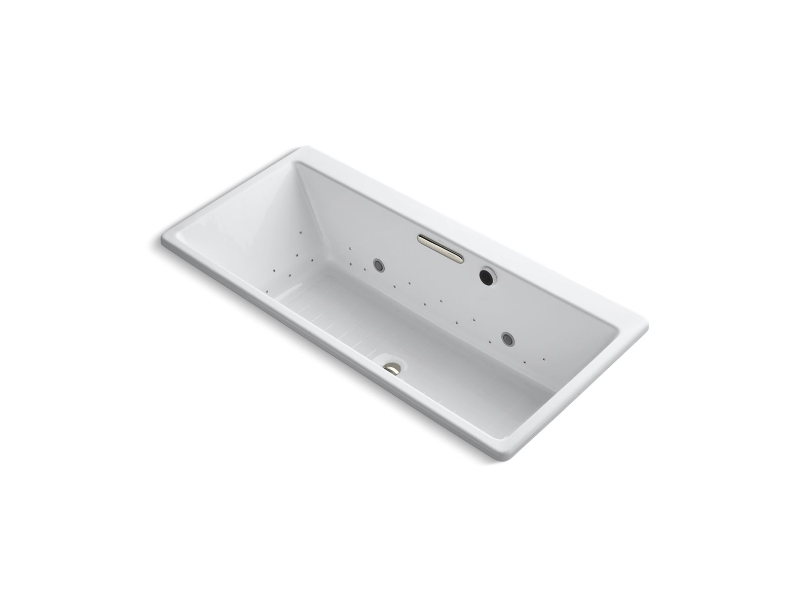 Rêve® 67" x 31-1/2" drop-in BubbleMassage™ air bath with chromatherapy and Vibrant® Polished Nickel airjet finish