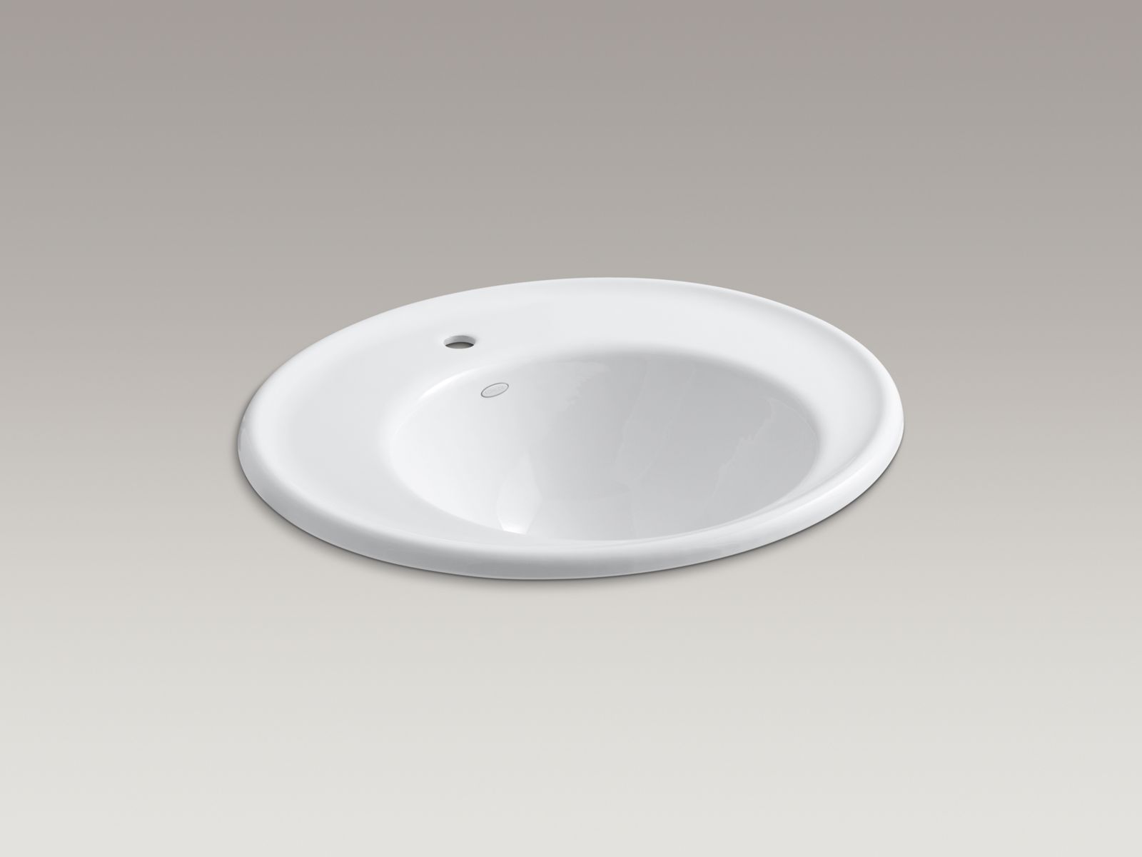 Iron Works(R) wall-mount bathroom sink with single faucet hole and Sandbar exterior