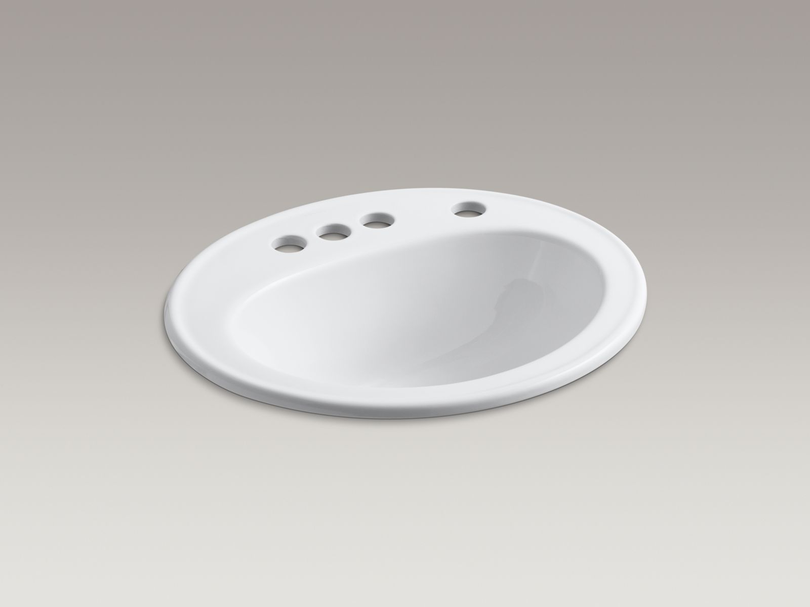 Pennington(R) drop-in bathroom sink with 4" centerset faucet holes, right-hand soap/lotion dispenser hole and sealed overflow
