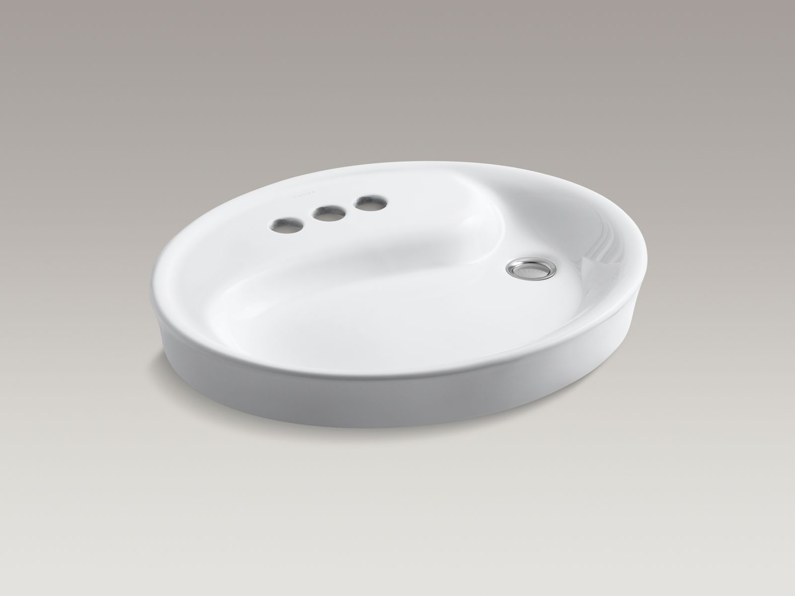 Yin Yang(R) Wading Pool(R) drop-in bathroom sink with 4" centerset faucet holes