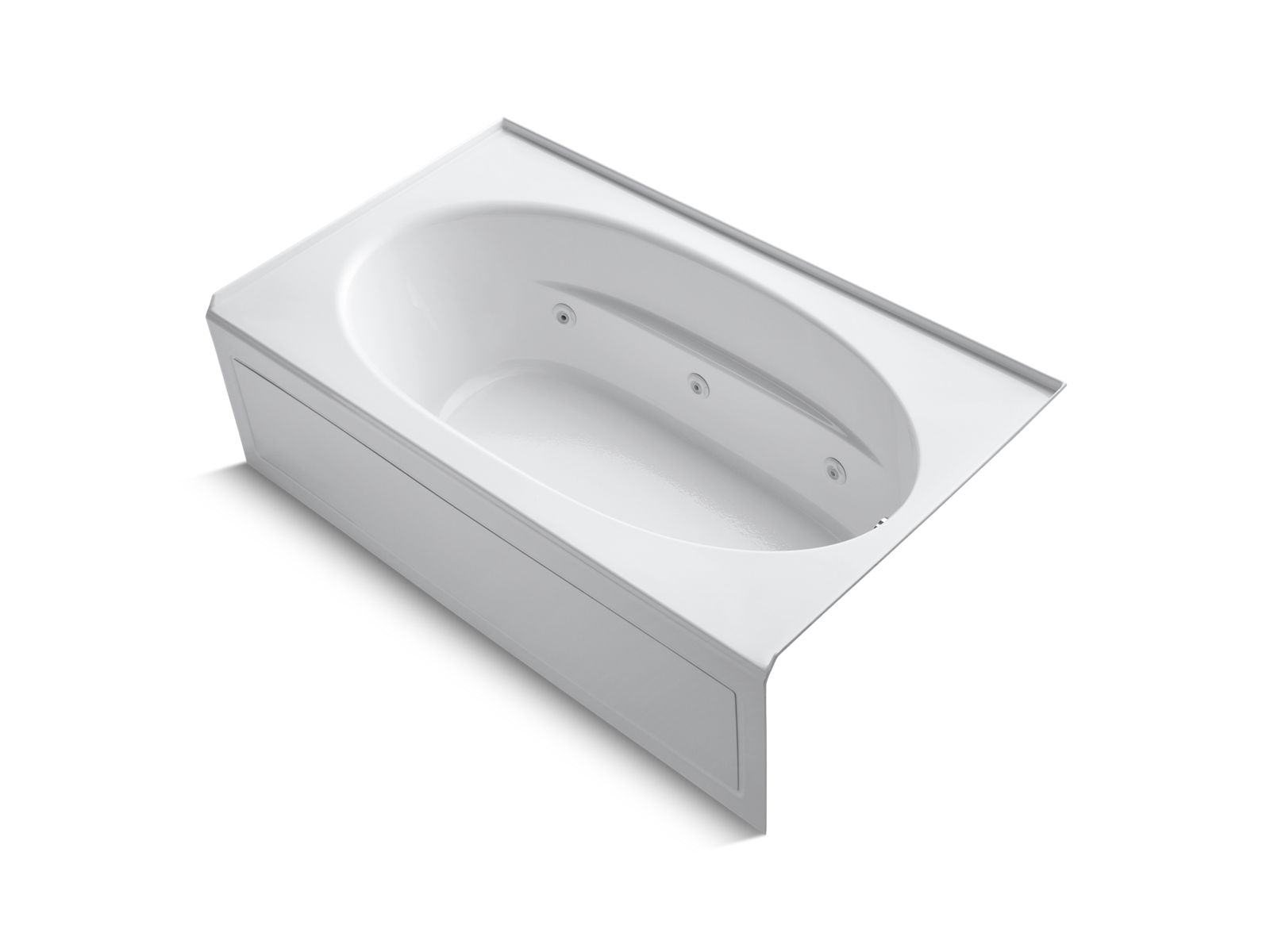 Windward® 72" x 42" alcove whirlpool bath with integral apron and right-hand drain
