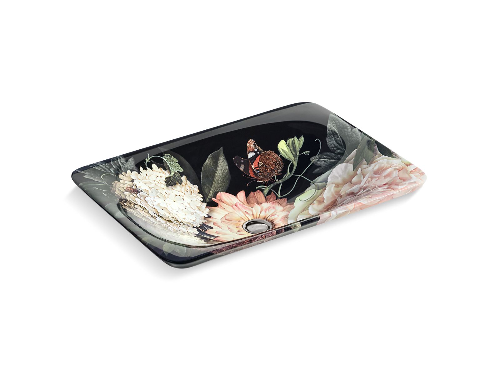 Dutchmaster Blush Floral™ Carillon® 21-1/4" rectangular drop-in bathroom sink, no overflow