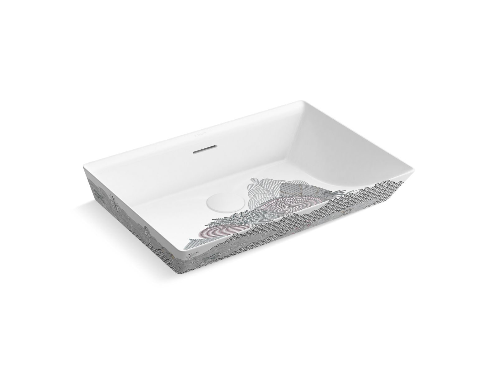Aranya by Pushpa Kumari Brazn® 23" rectangular semi-recessed vessel bathroom sink