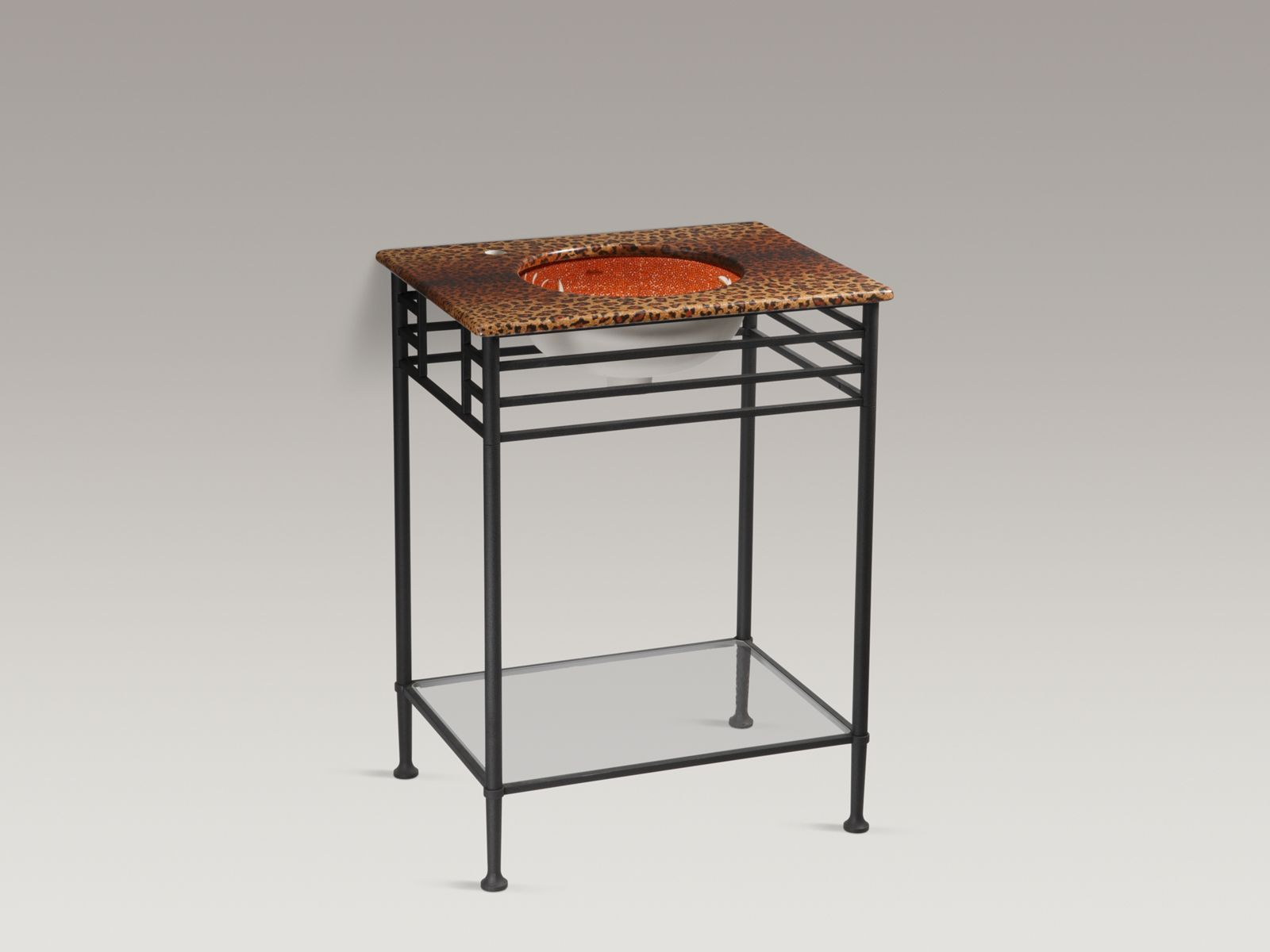 Zanzibar(TM) design on vitreous china vanity-top with left-hand single faucet hole