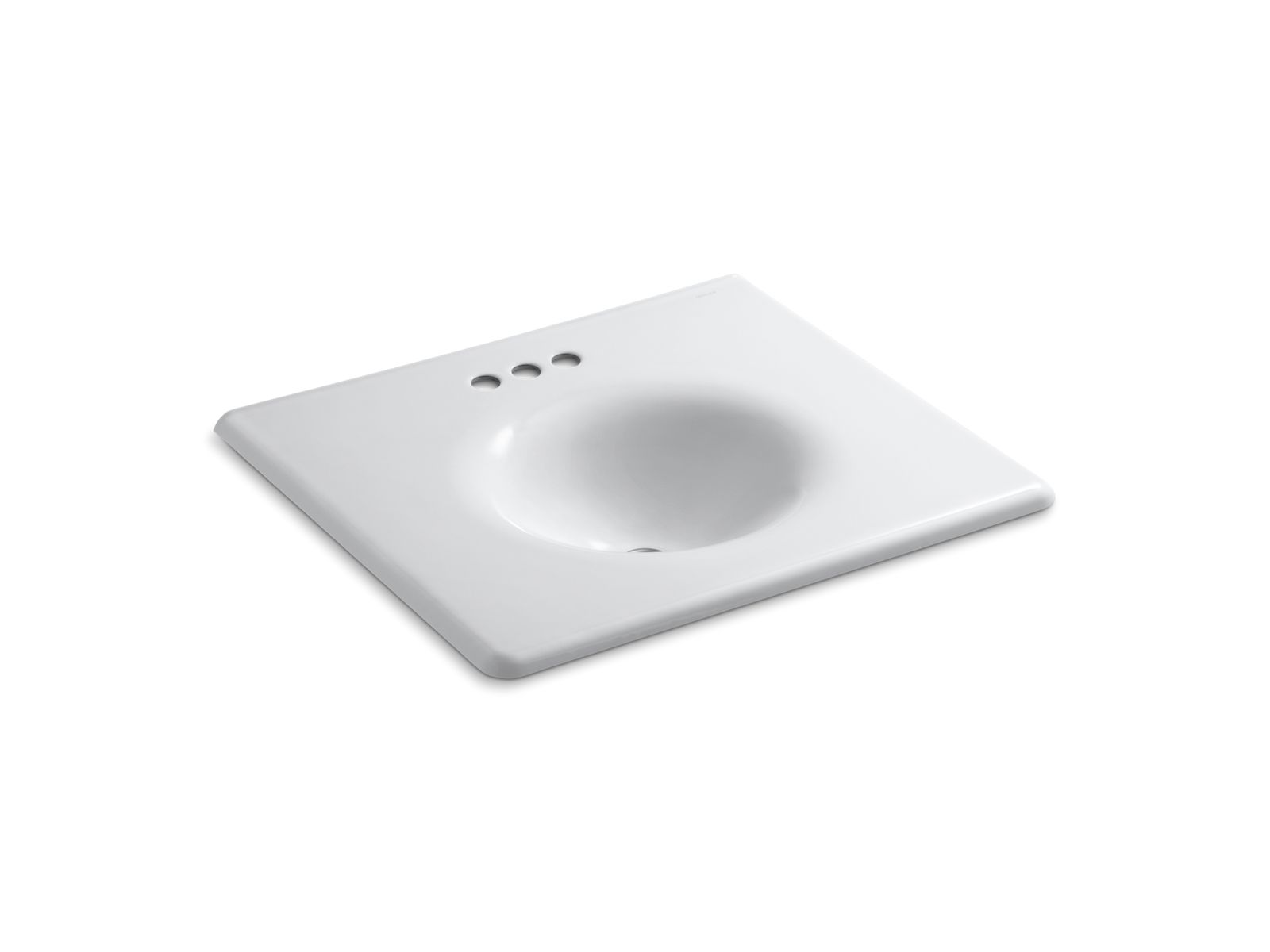 Iron/Impressions® 25" vanity-top bathroom sink with 4" centerset faucet holes