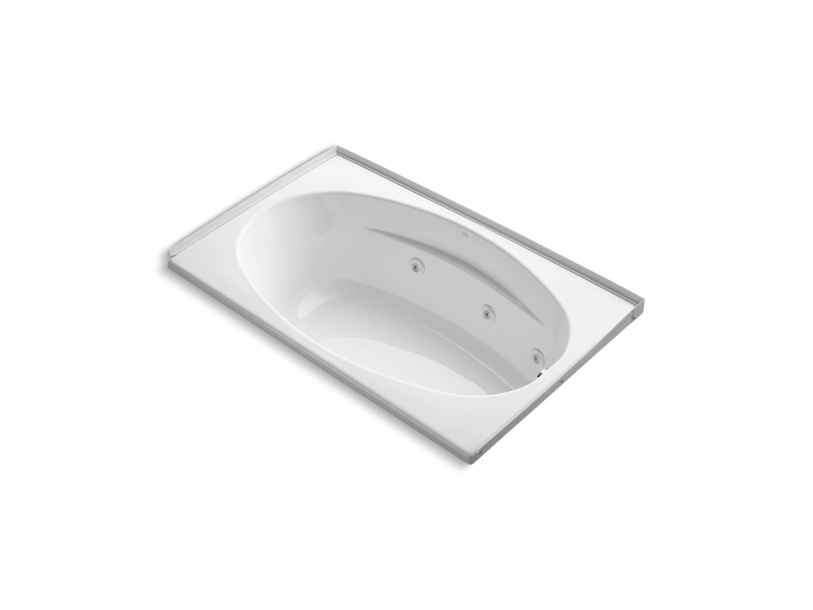 6036 60" x 36" alcove whirlpool with integral flange, right-hand drain and heater