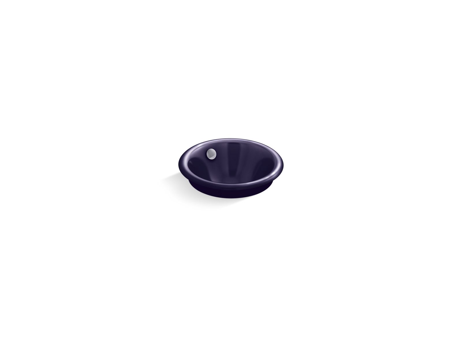 Iron Plains® 12" round drop-in/undermount/vessel bathroom sink with Indigo Blue painted underside