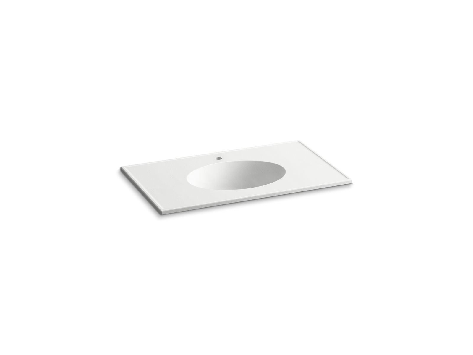 Ceramic/Impressions® 37" Vitreous china vanity top with integrated oval sink