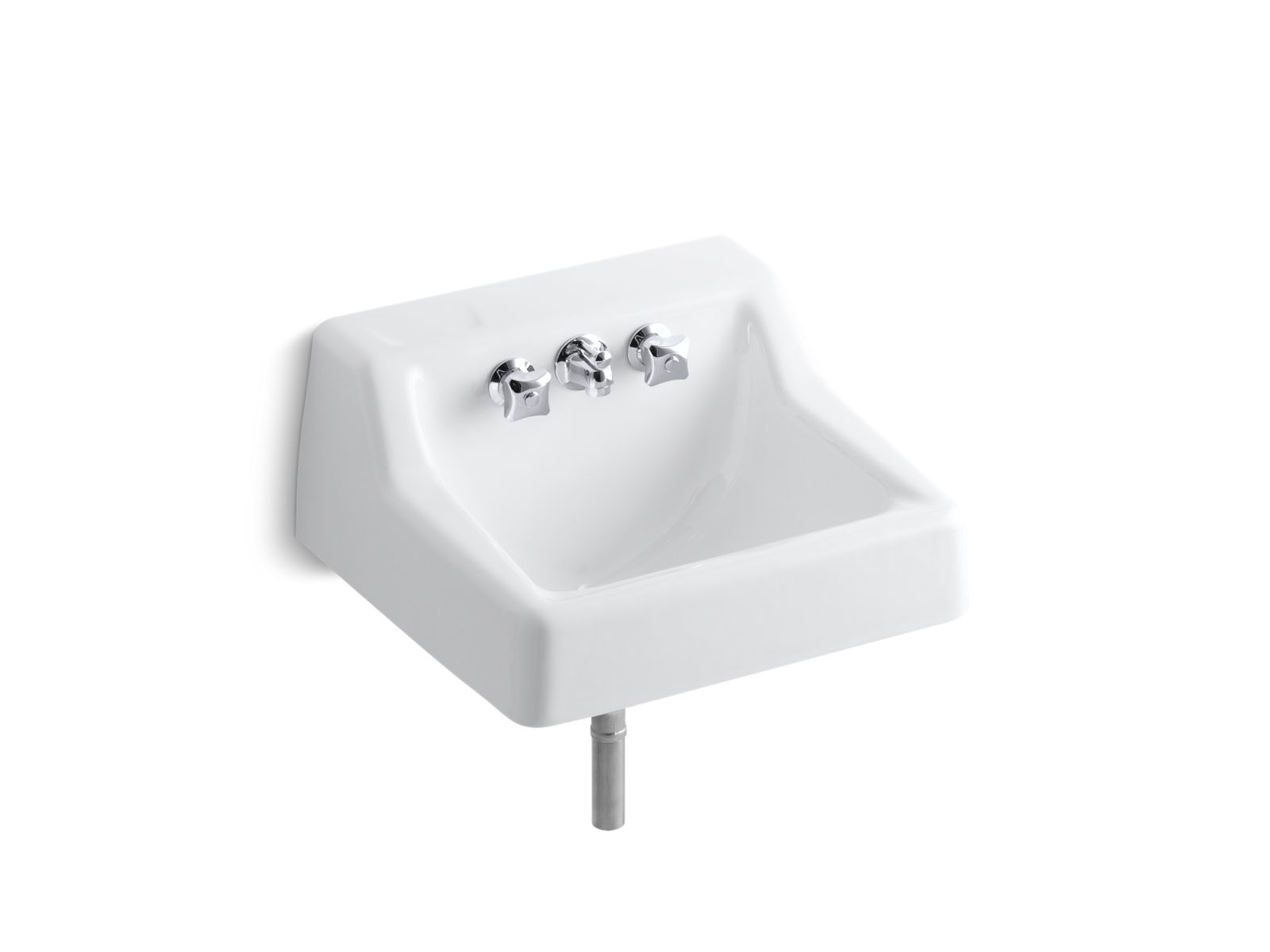 Hampton™ Wall-mount commercial bathroom sink with factory-installed faucet, 22" x 19"