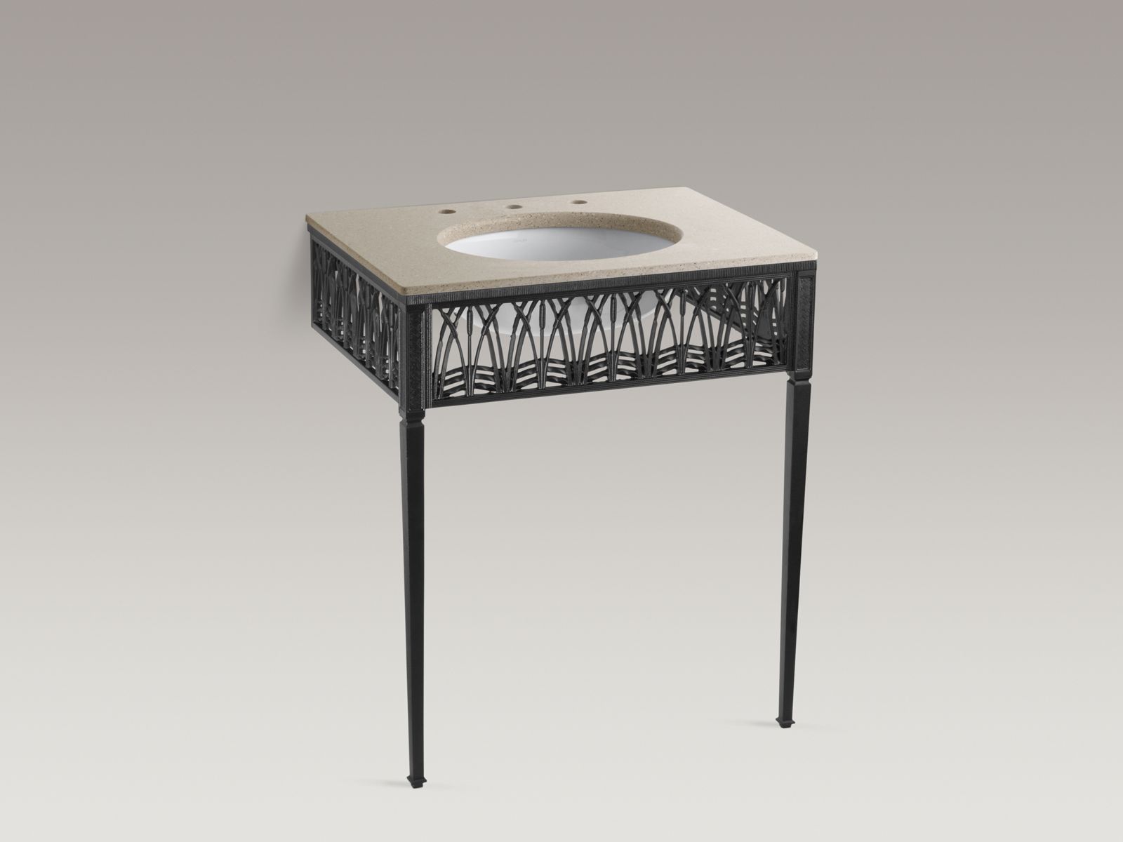 Cattails 29" cast iron console table