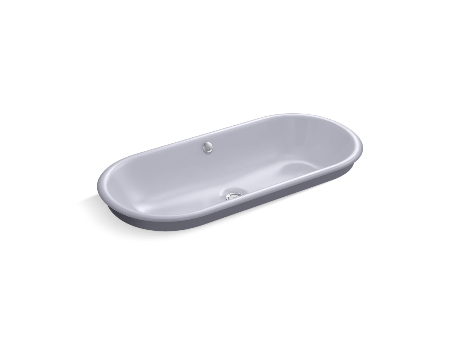 Iron Plains® Capsule Drop-in/undermount vessel bathroom sink with Lavender Grey painted underside