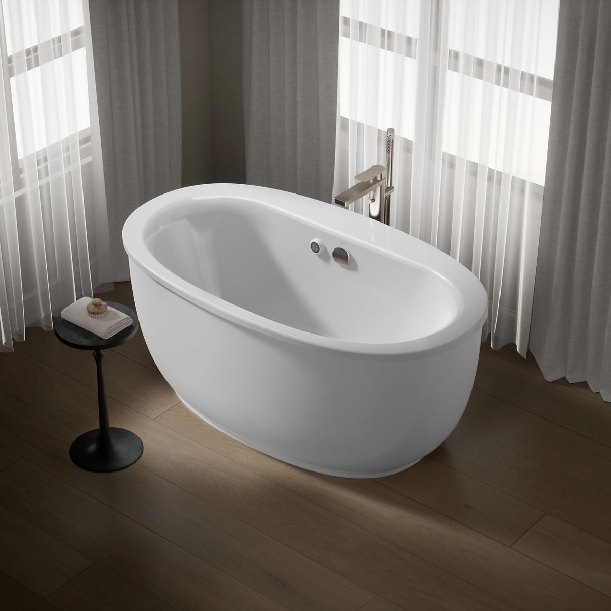 2207-sunstruck-60-x-34-freestanding-bath-with-bask-heated-surface-and-fluted-shroud-3.jpg Sunstruck® 60" x 34" freestanding bath with Bask® heated surface and fluted shroud