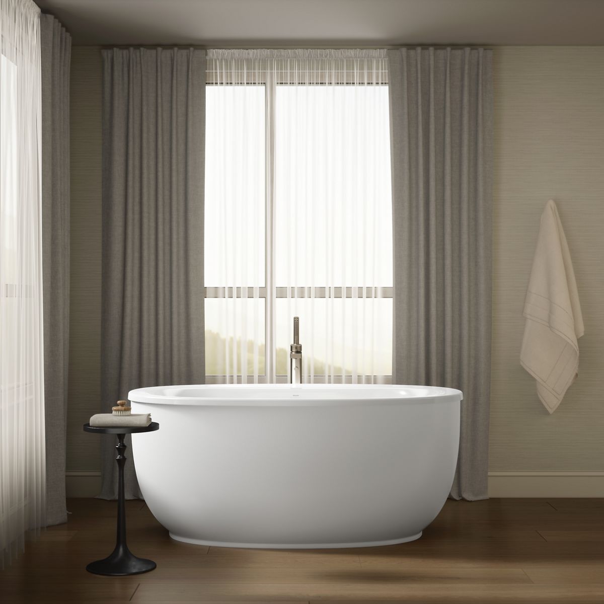 2207-sunstruck-60-x-34-freestanding-bath-with-bask-heated-surface-and-fluted-shroud-5.jpg Sunstruck® 60" x 34" freestanding bath with Bask® heated surface and fluted shroud