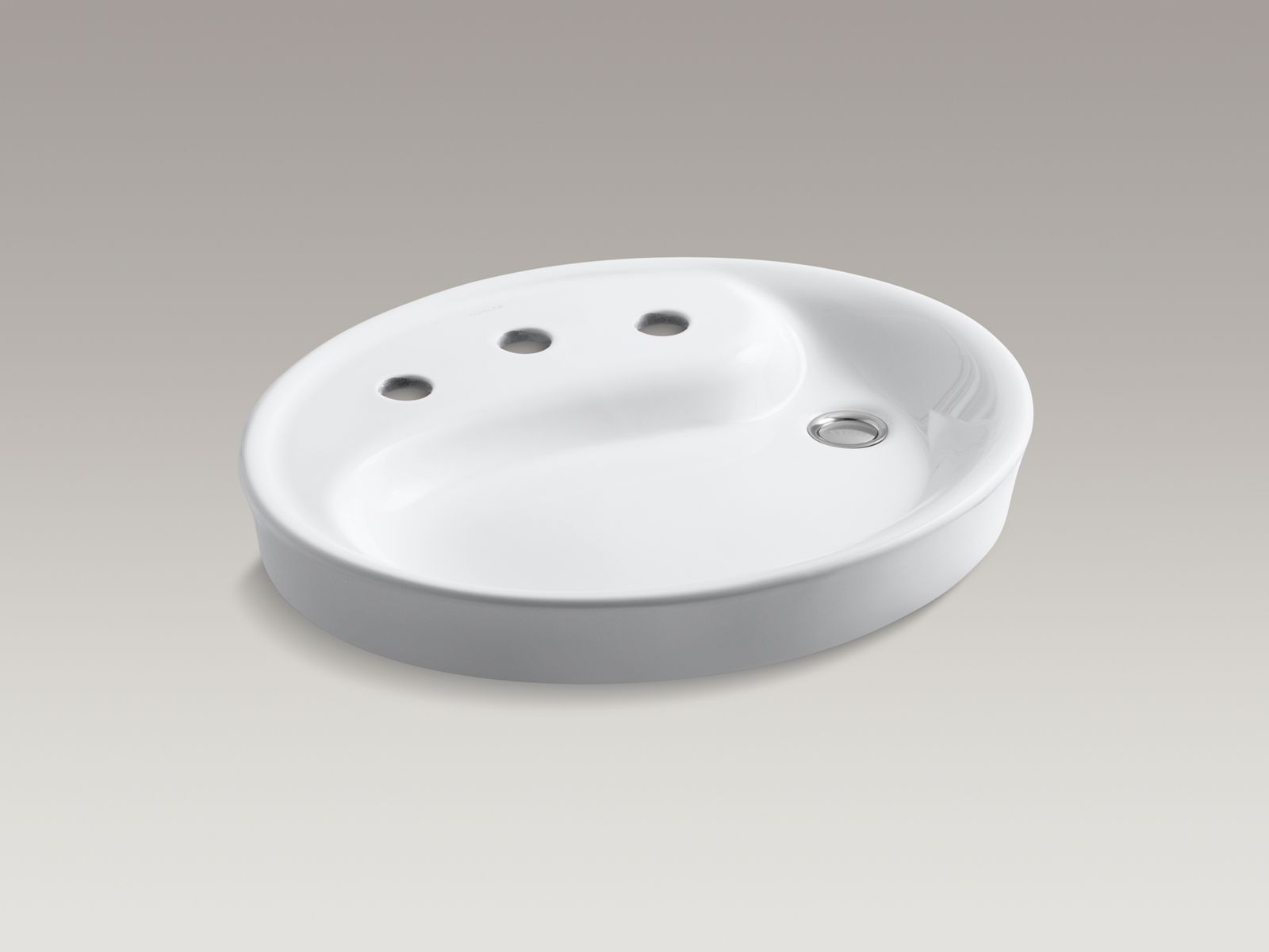 Yin Yang(R) Wading Pool(R) drop-in bathroom sink with 8" widespread faucet holes