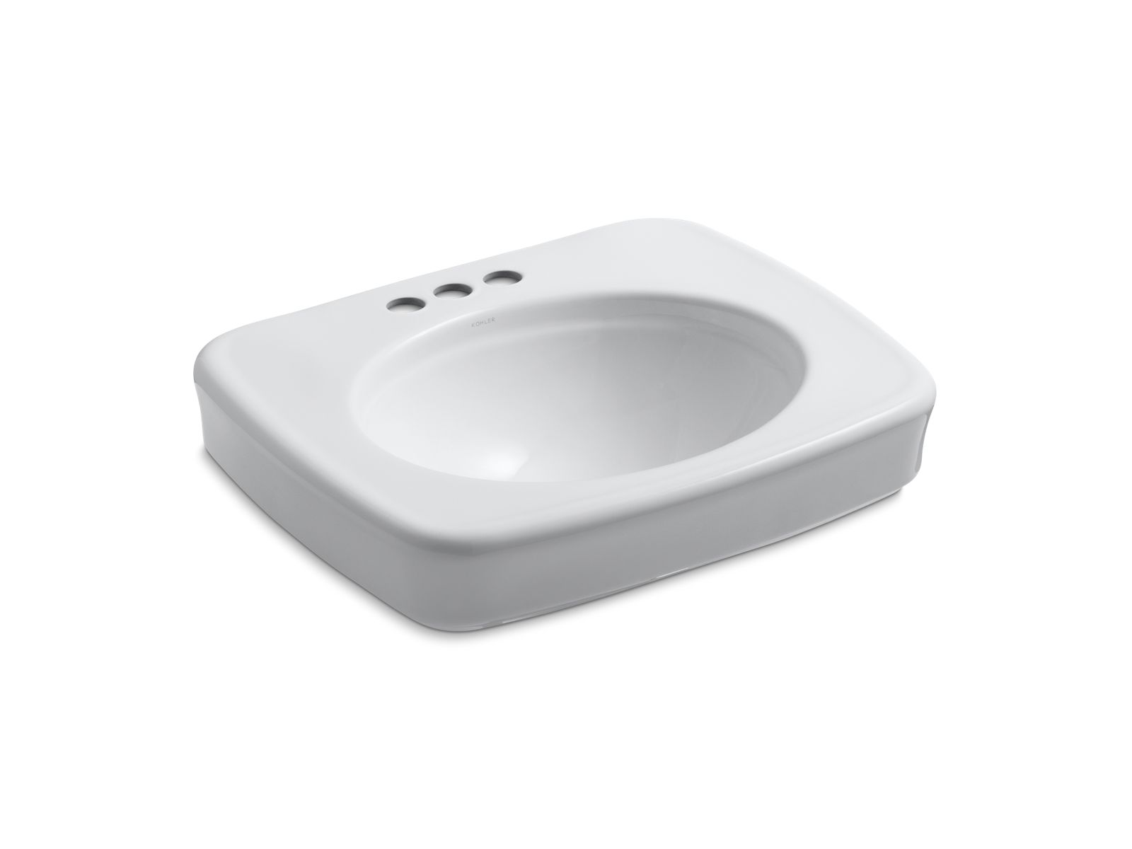Bancroft® Pedestal bathroom sink basin with 4" centerset faucet holes