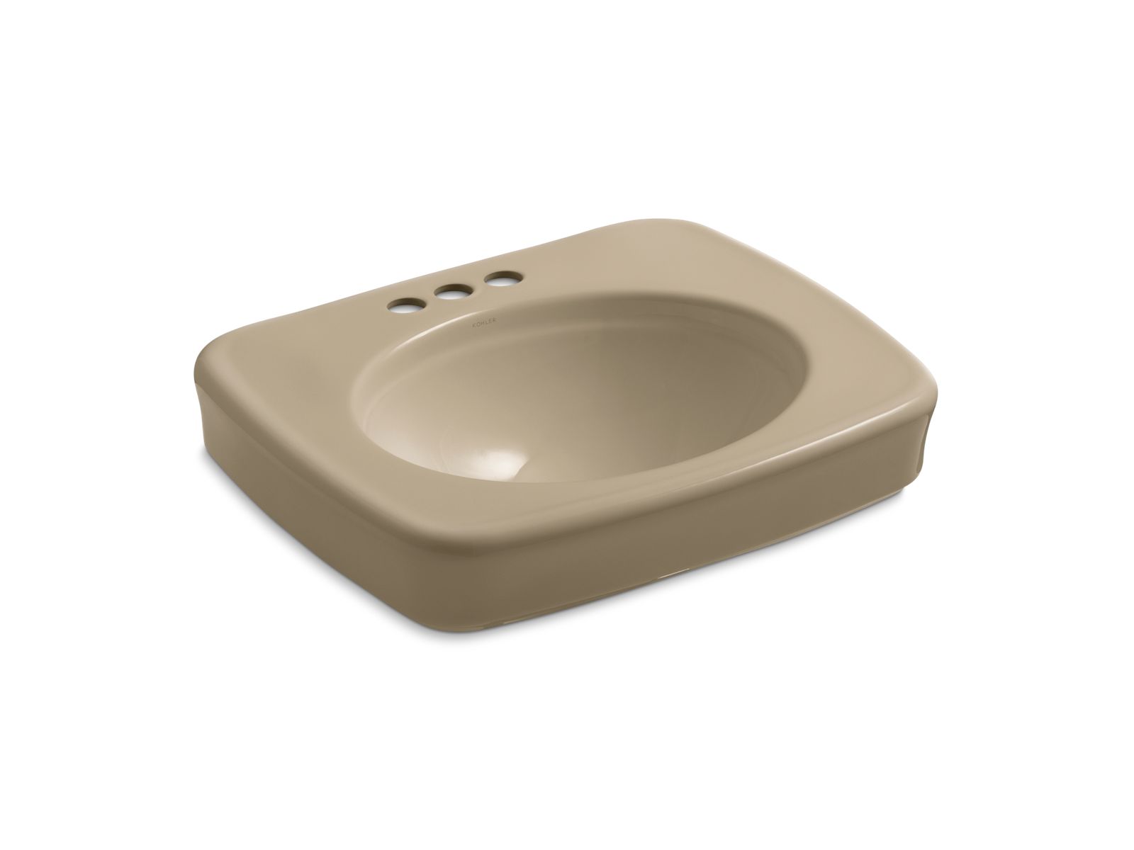 Bancroft® Pedestal bathroom sink basin with 4" centerset faucet holes