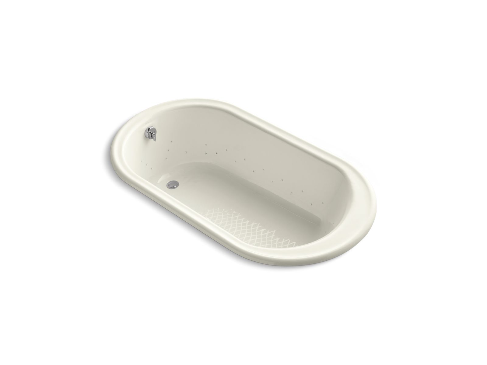 Iron Works® 66" x 36" drop-in BubbleMassage™ air bath with Biscuit airjet color and end drain