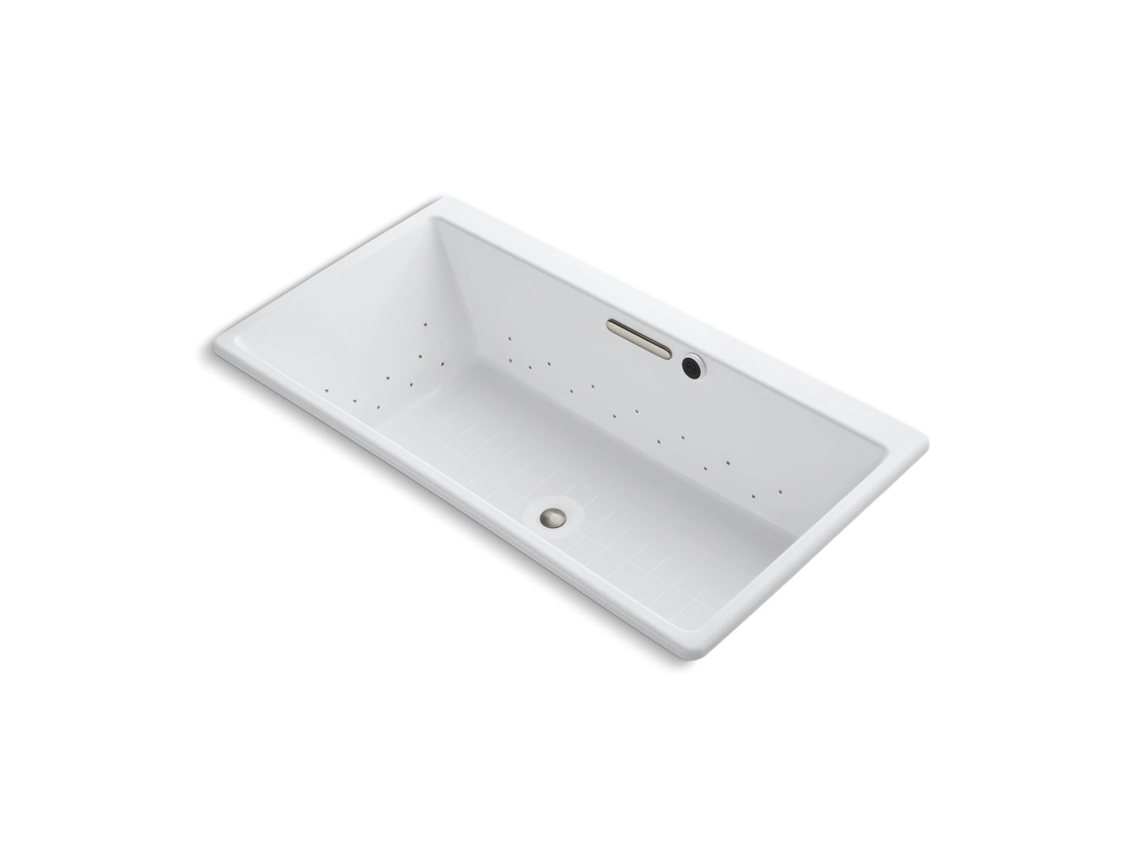 Rêve® 66-5/16" x 36" drop-in BubbleMassage™ air bath with Brushed Nickel airjet finish