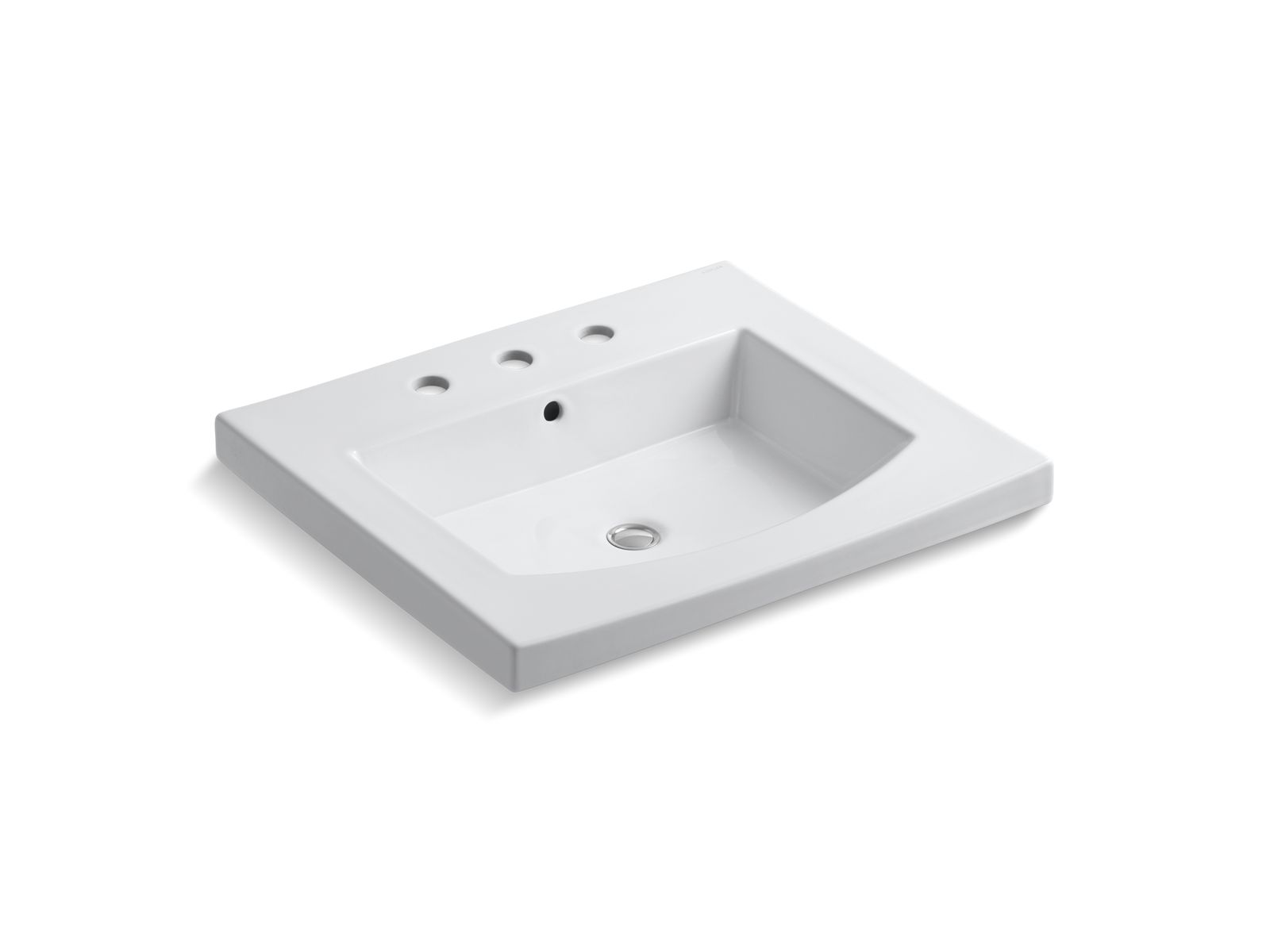 Persuade® Curv Vanity-top bathroom sink with 8" widespread faucet holes