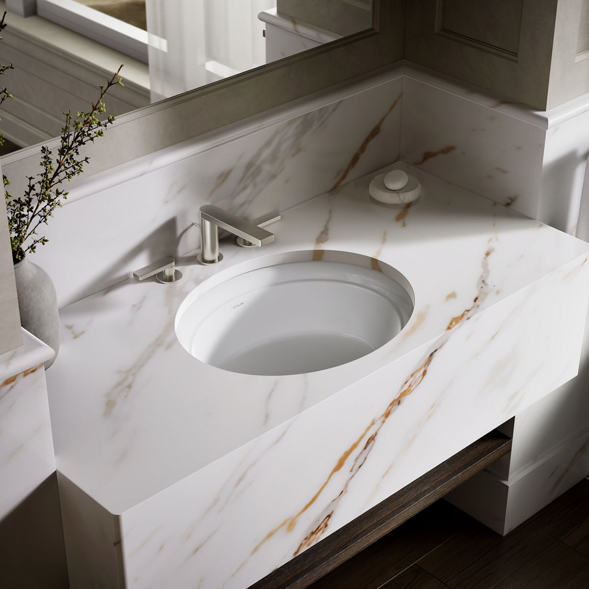 Artifactsâ„¢ 21-1/4" oval undermount bathroom sink
