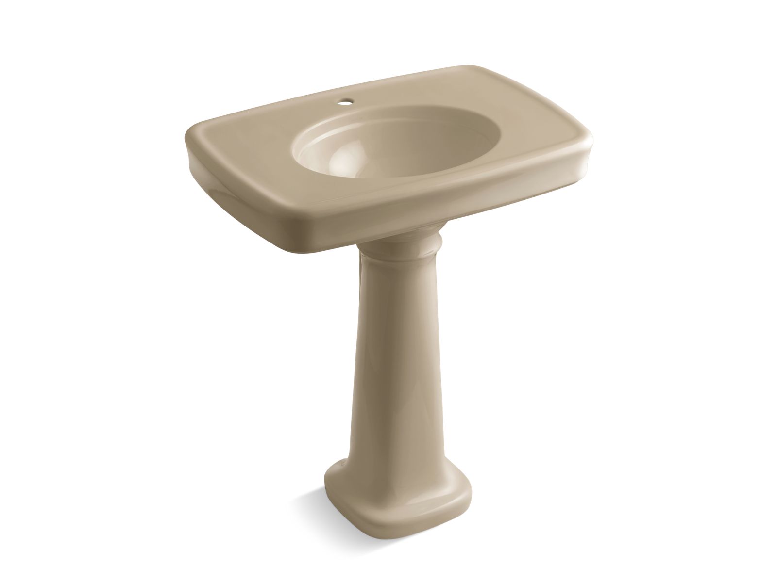 Bancroft® 30" pedestal bathroom sink with single faucet hole