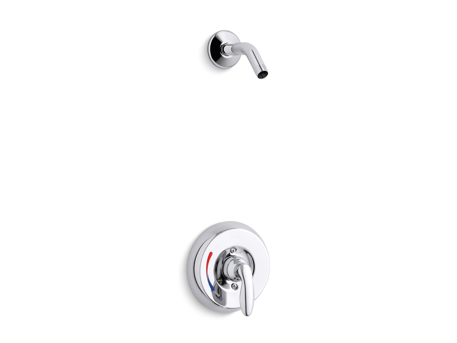 Coralais® Shower valve trim with lever handle and red/blue indexing, less showerhead, project pack