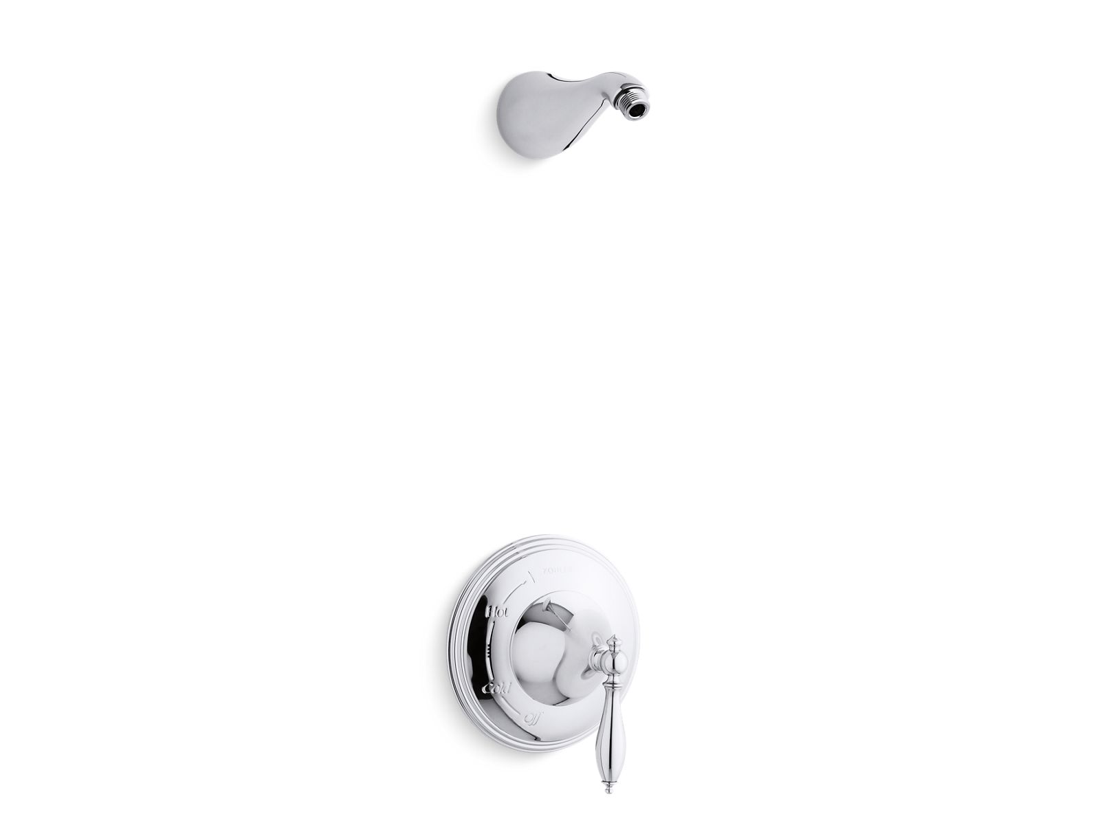 Finial® Rite-Temp® shower trim set with lever handle, less showerhead