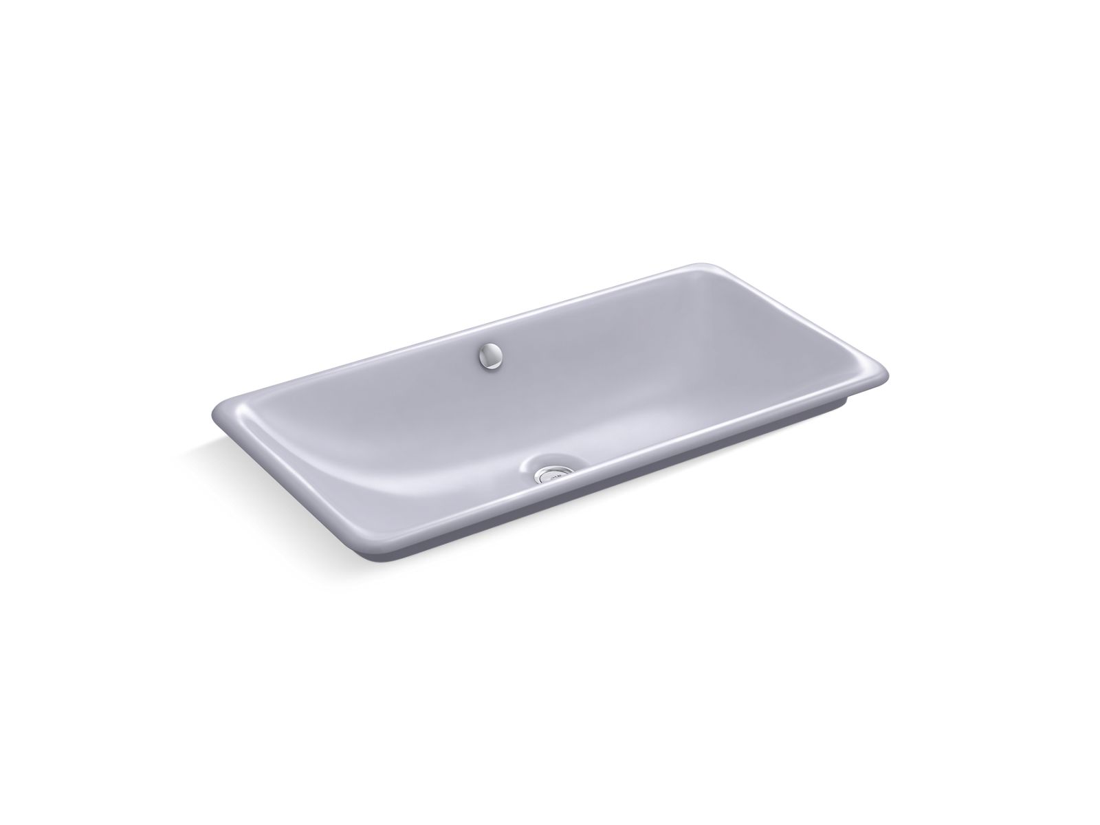 Iron Plains® Drop-in/undermount vessel bathroom sink with Lavender Grey painted underside