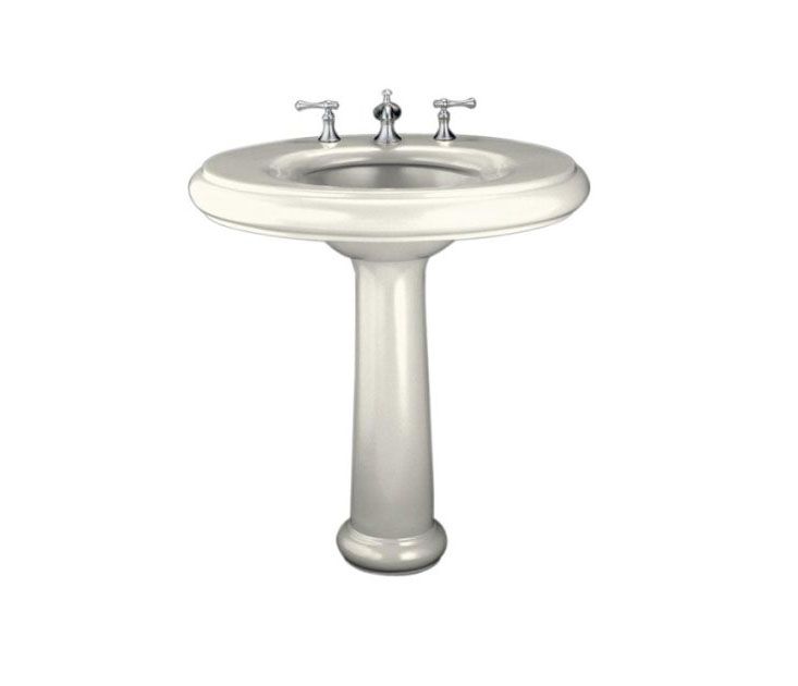 Revival(R) lavatory with traditional pedestal and 10" centers