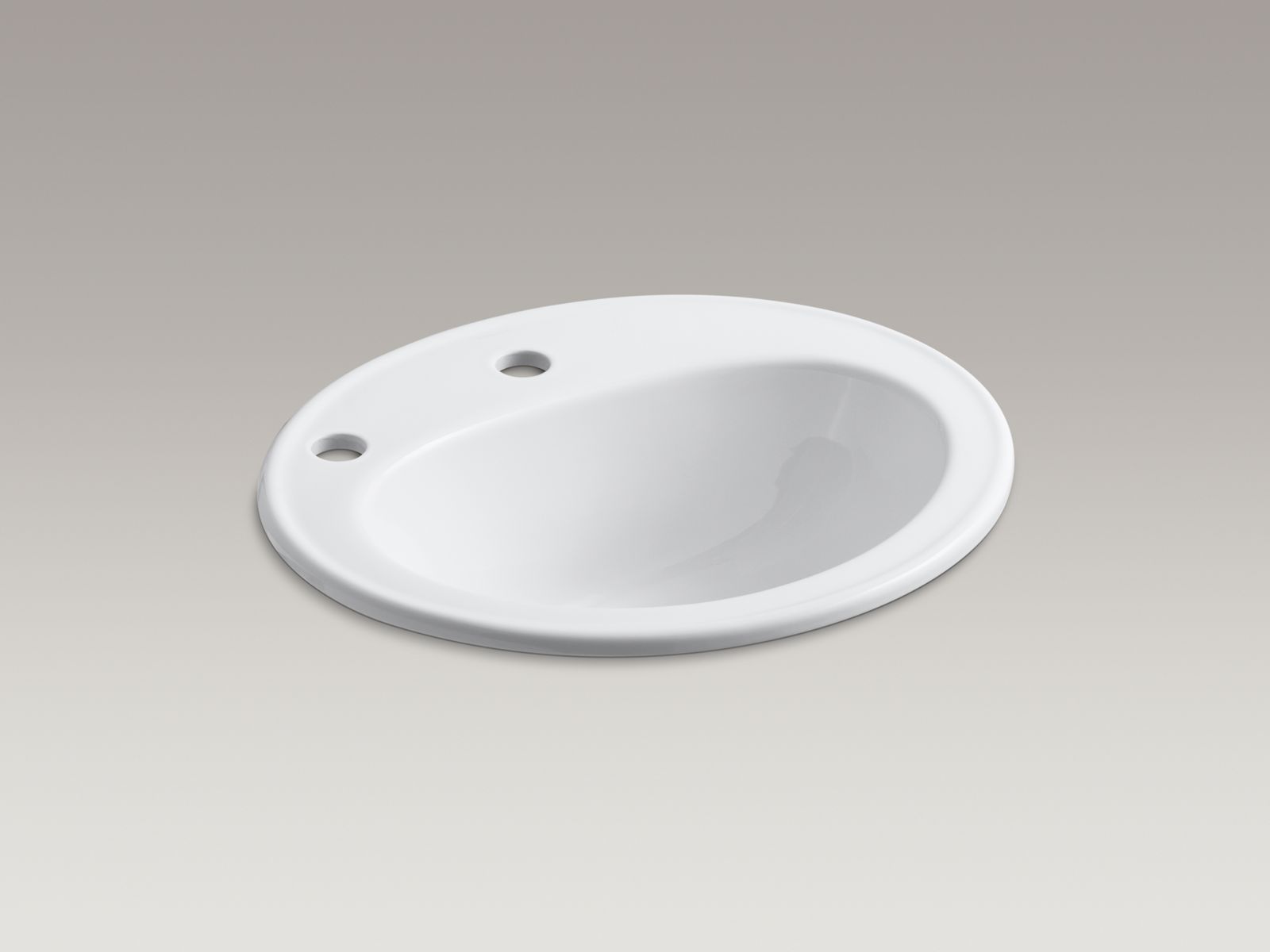 Pennington(R) drop-in bathroom sink with single faucet hole, left-hand soap/lotion dispenser hole hole and sealed overflow