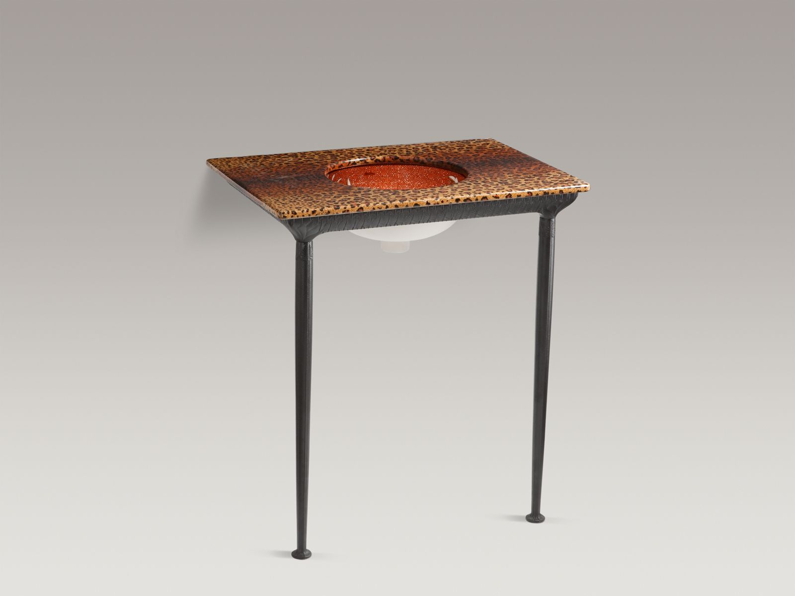 Zanzibar(TM) design on 31" x 21-7/8" x 3/4" vitreous china rectangular countertop, less faucet holes