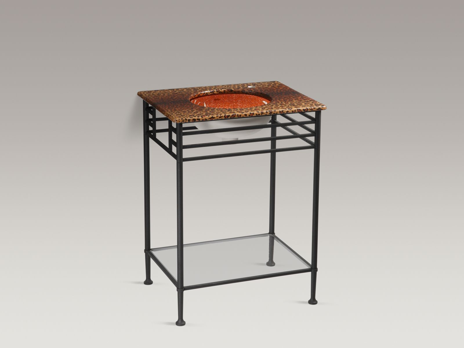 Zanzibar(TM) design on vitreous china vanity-top with right-hand single faucet hole