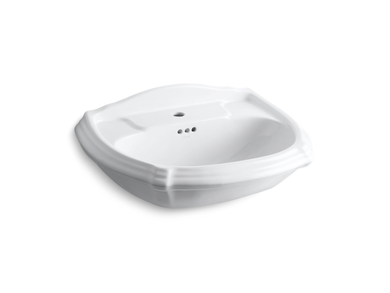 Portrait® Pedestal bathroom sink basin with single faucet hole