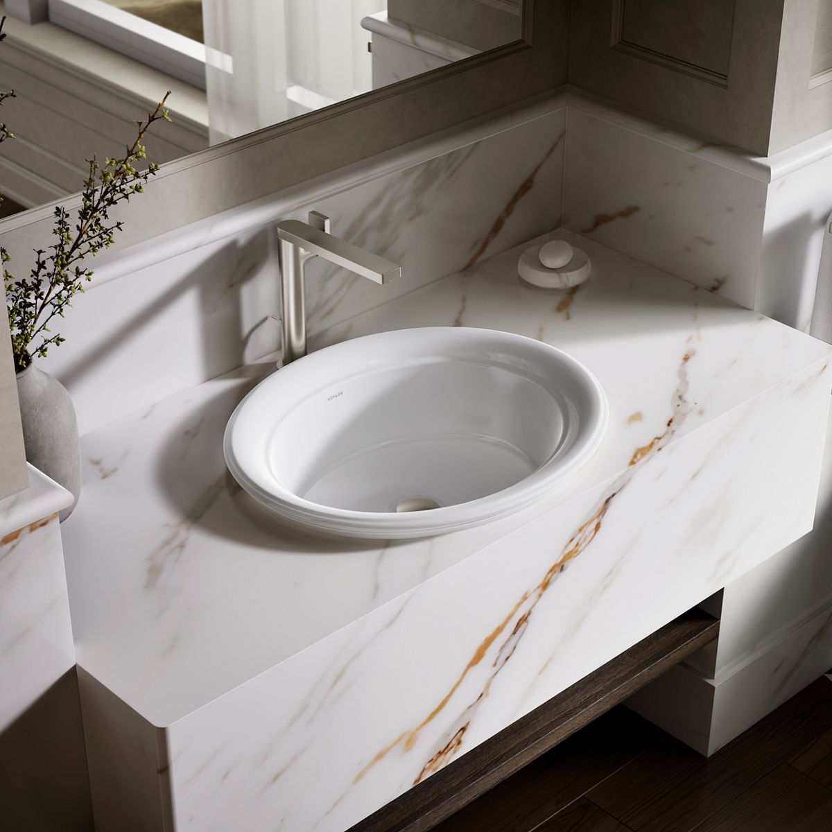 Artifactsâ„¢ 21" oval drop-in bathroom sink