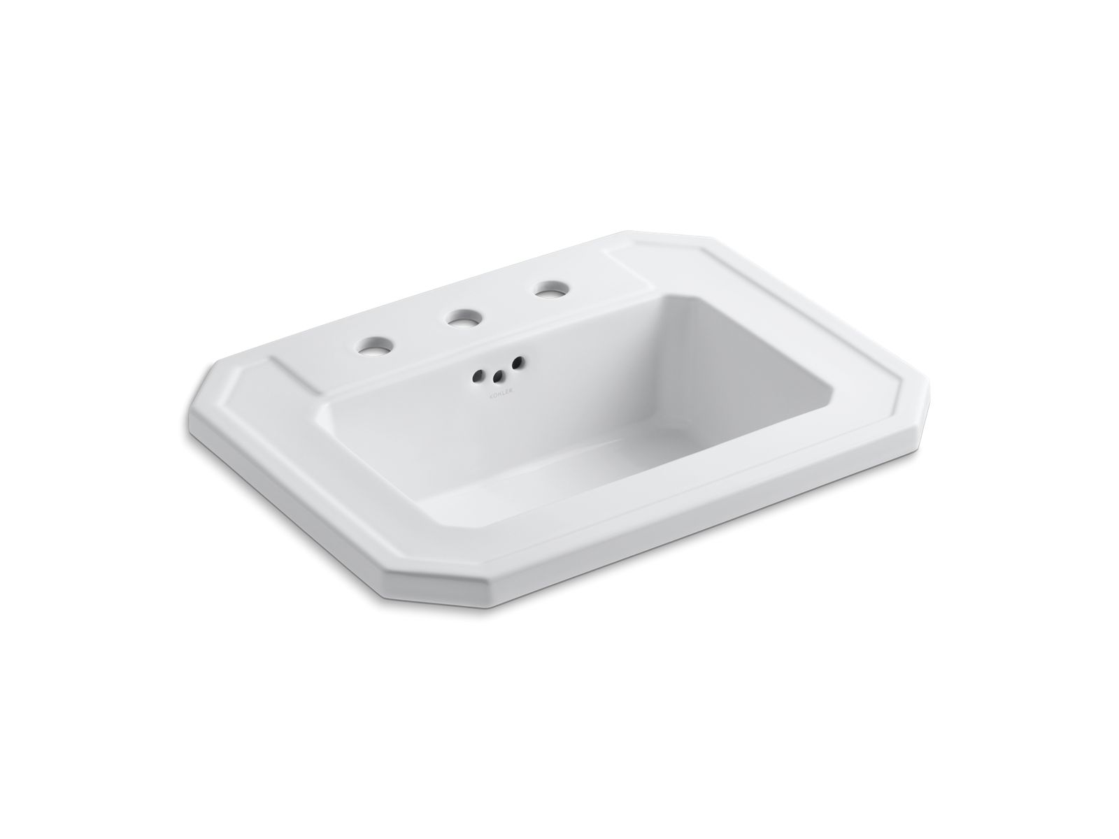 Kathryn® Drop-in bathroom sink with 8" widespread faucet holes