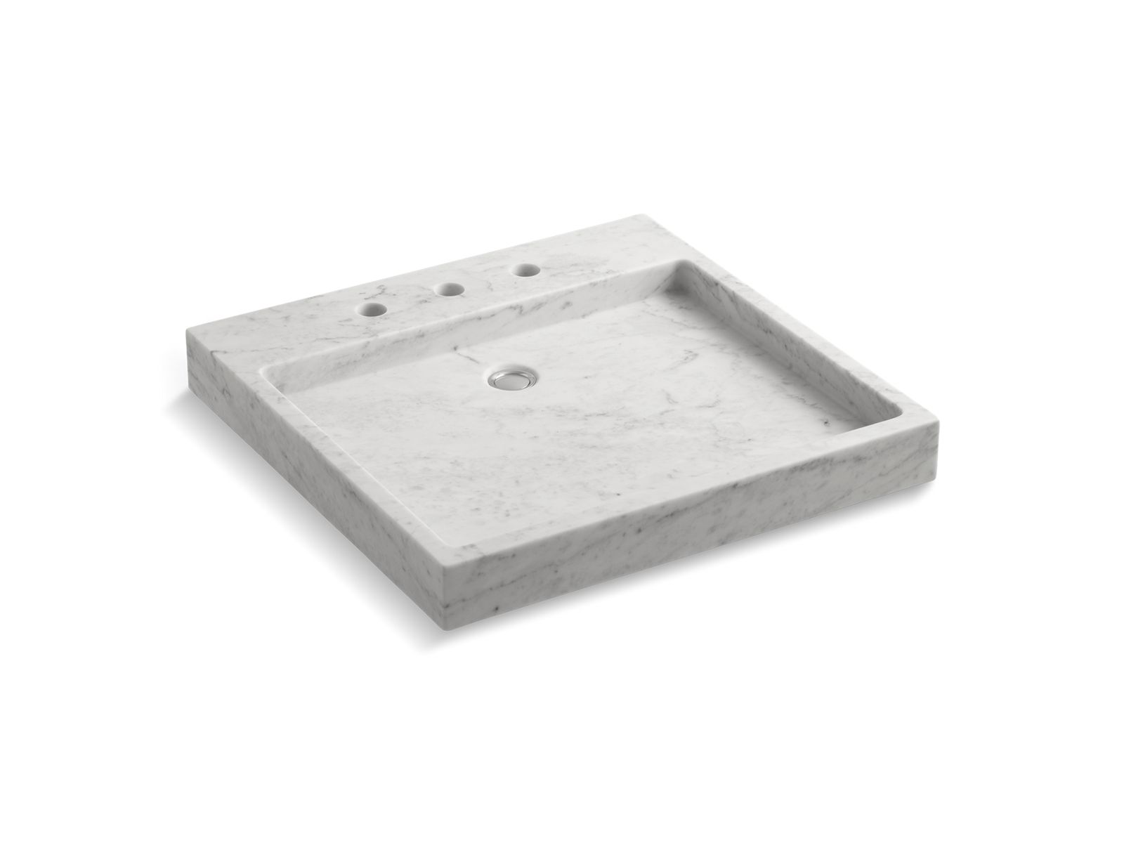 Purist® Marble vessel bathroom sink with 8" widespread faucet holes