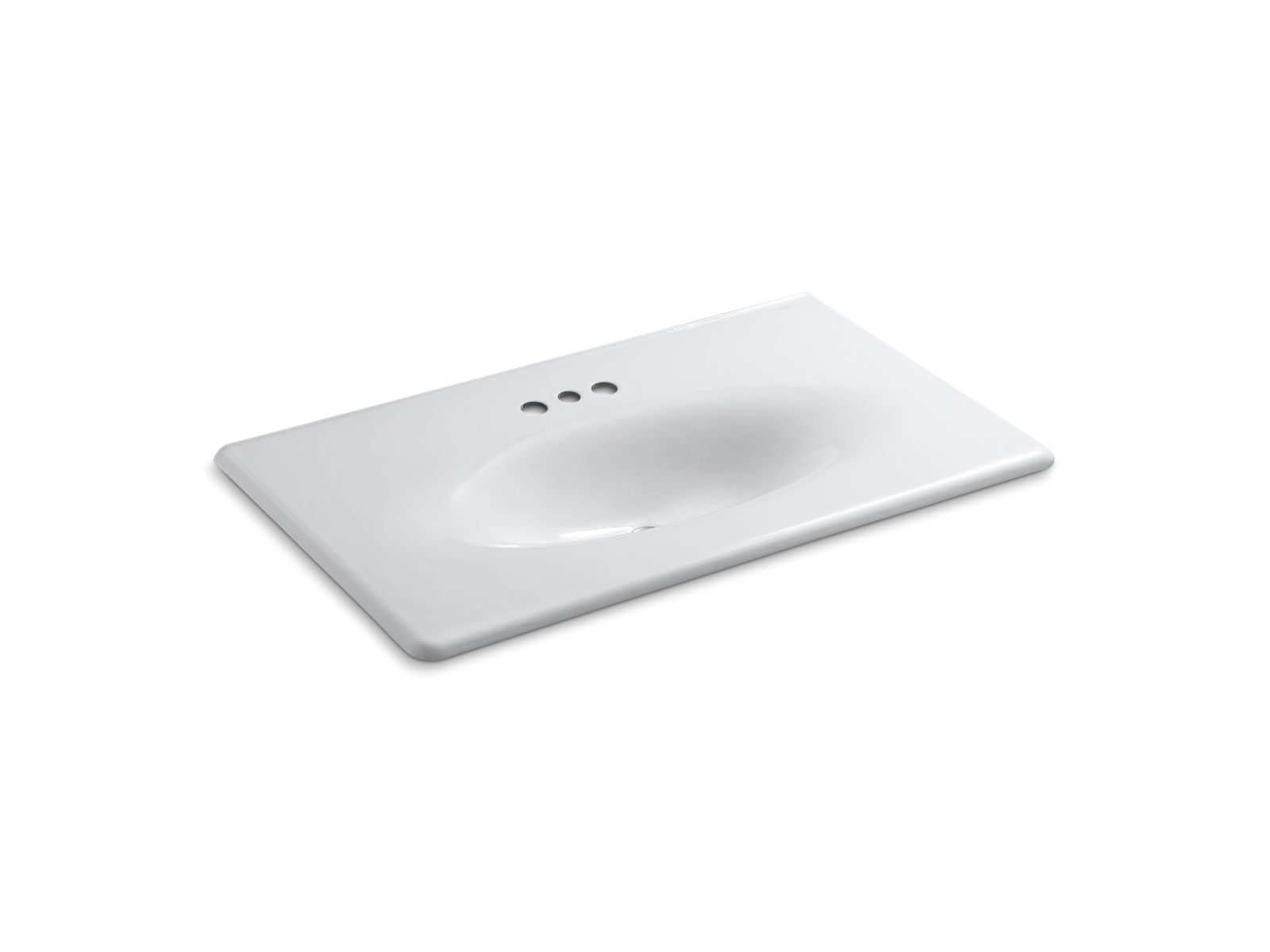 Iron/Impressions® 37" vanity-top bathroom sink with 4" centerset faucet holes