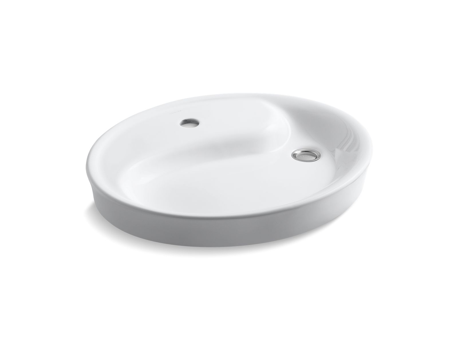 Yin Yang® Vessel bathroom sink with single faucet hole and overflow