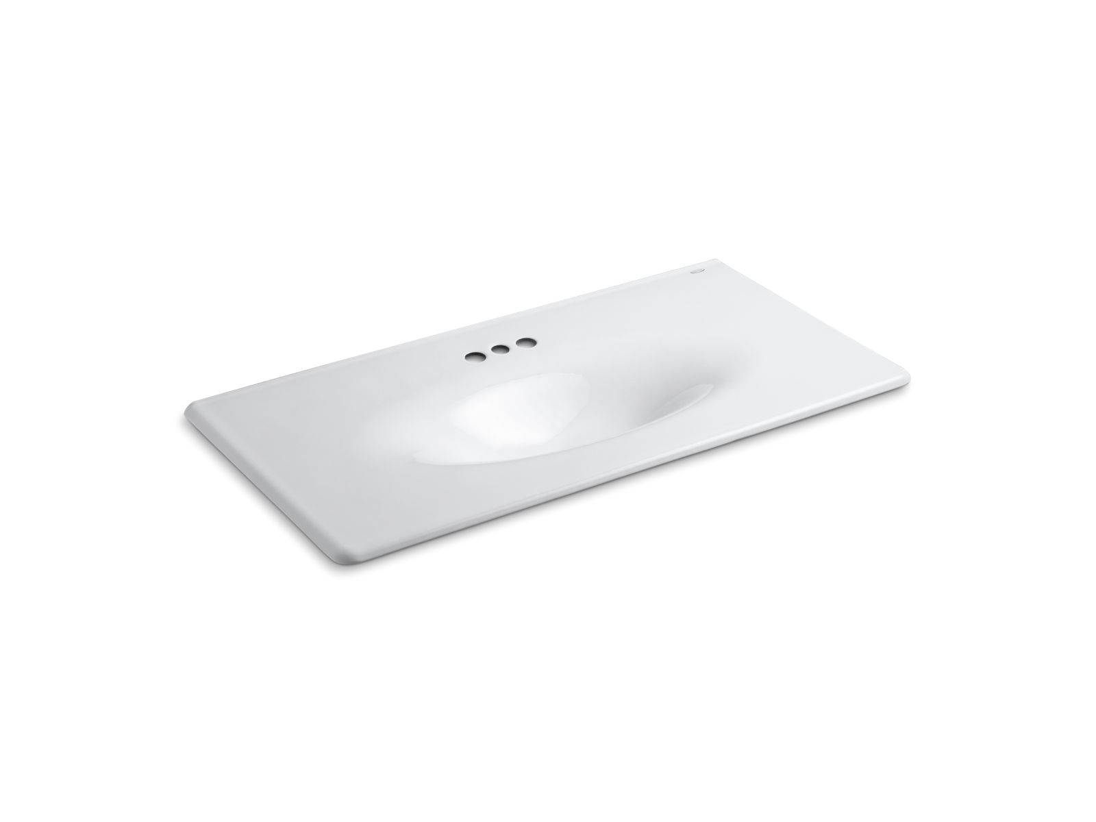 Iron/Impressions® 43" vanity-top bathroom sink with 4" centerset faucet holes