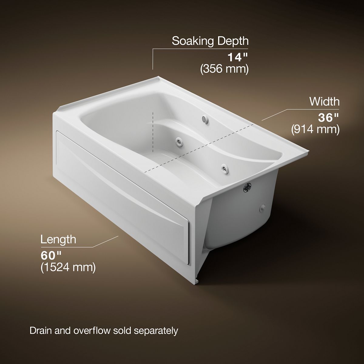 2611-mariposa-60-x-36-alcove-whirlpool-bath-bask-heated-surface-right-drain-8.jpg Mariposa® 60" x 36" alcove whirlpool bath Bask® heated surface, right drain