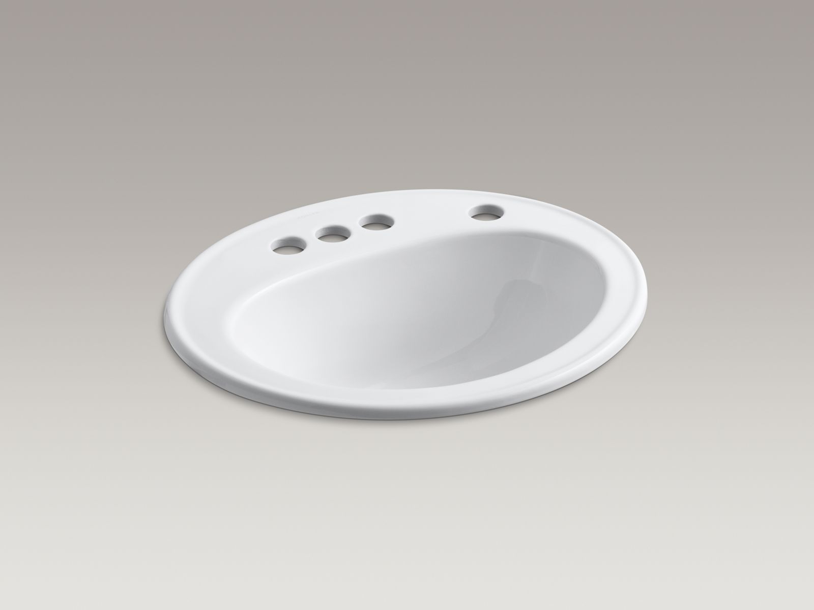 Pennington(R) drop-in bathroom sink with 4" centerset faucet holes and right-hand soap/lotion dispenser hole