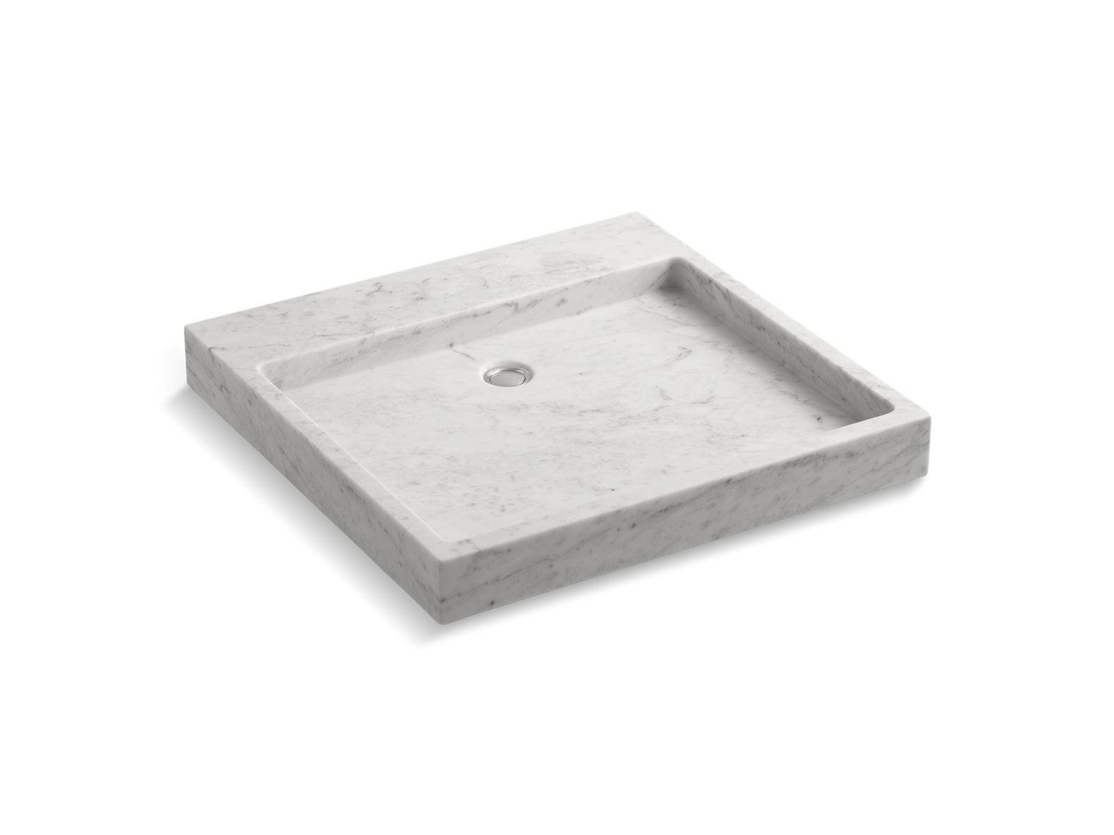 Purist® Marble vessel bathroom sink with no faucet holes