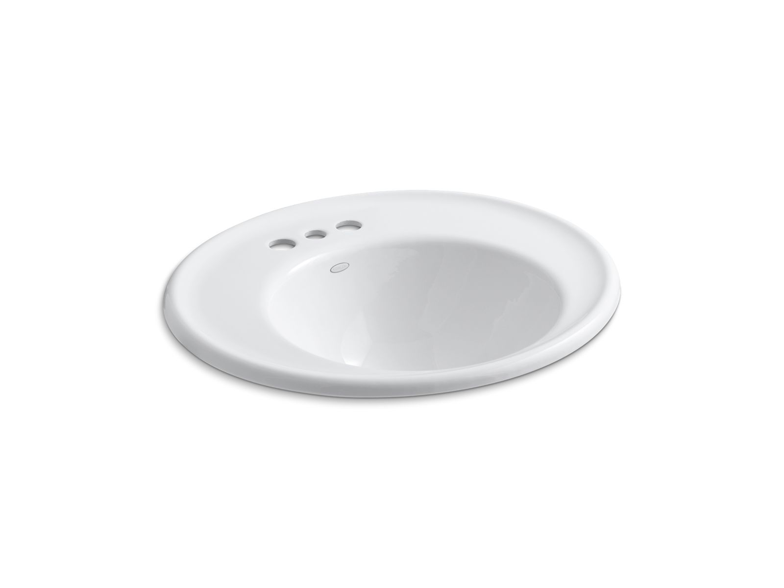 Iron Works® Wall-mount bathroom sink with 4" centerset faucet holes and White exterior